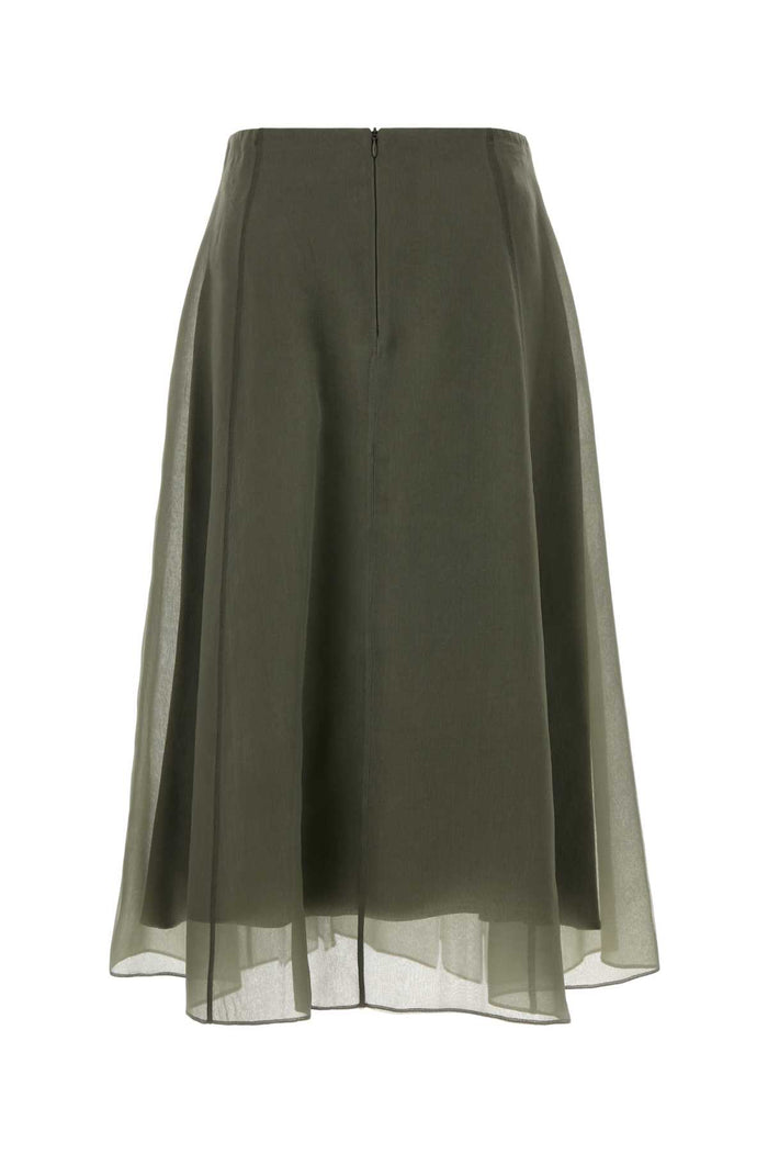 Sage Green Silk Skirt C9253 Gonne
