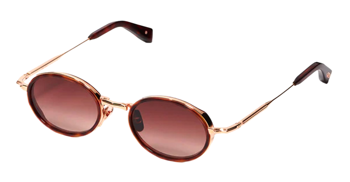 Eddie - C121 Dark Brown Tortoise Rose Gold 18k Nd Metal Sunglasses