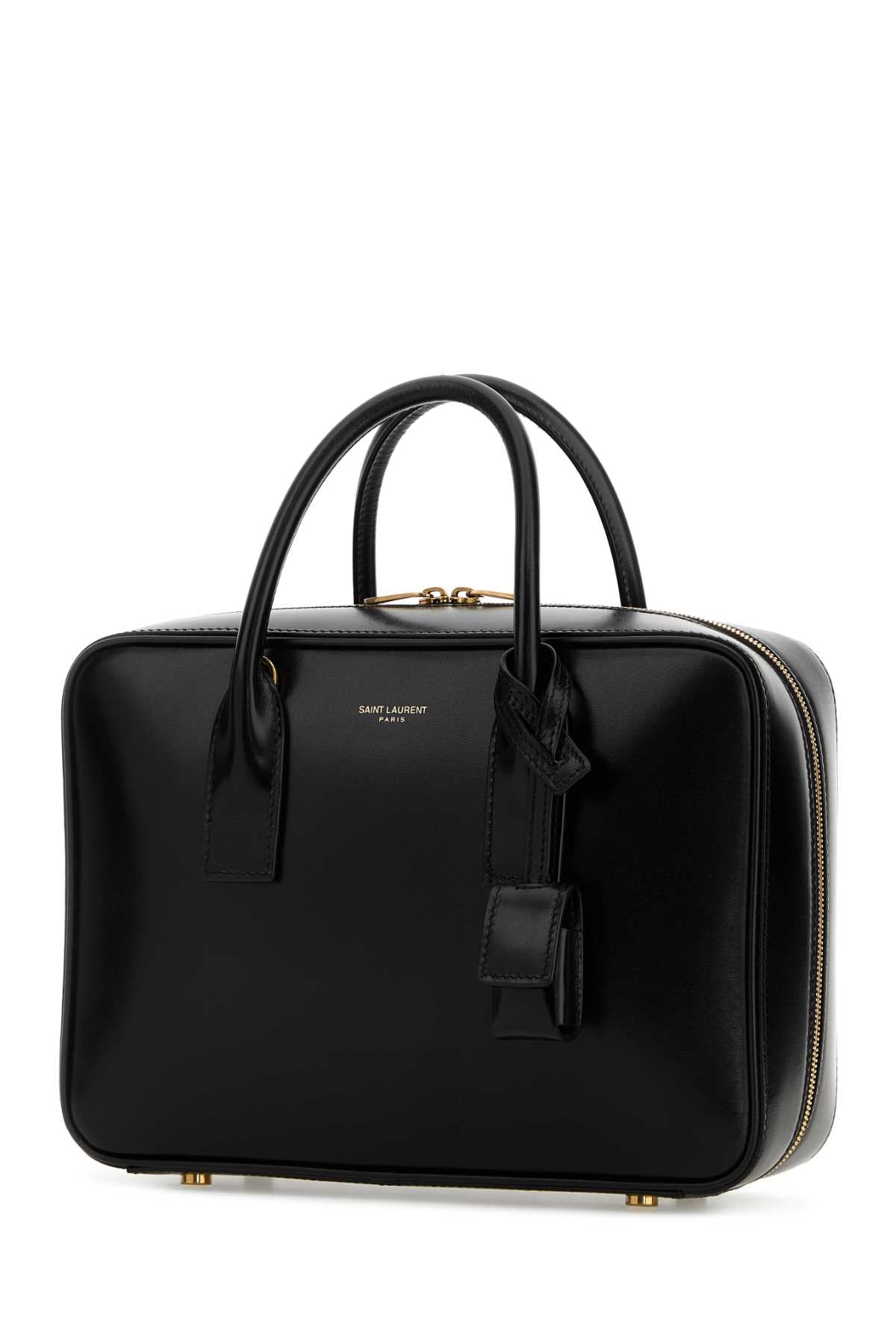 Black Leather Sac De Jour Handbag Nero Borse A Mano