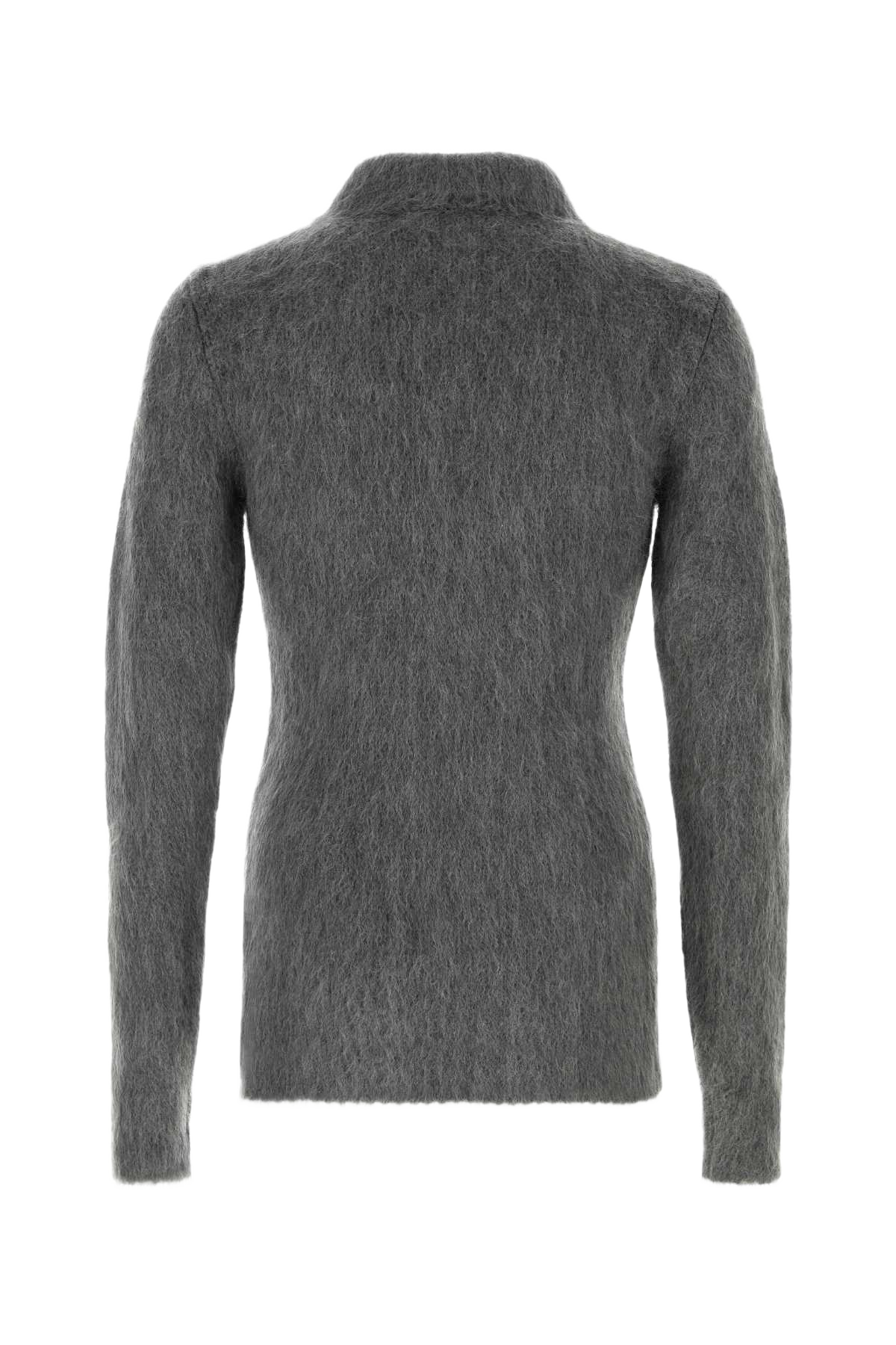 Grey Mohair Blend Cardigan Ubrangrey Exterior: Nylon Wool Polo