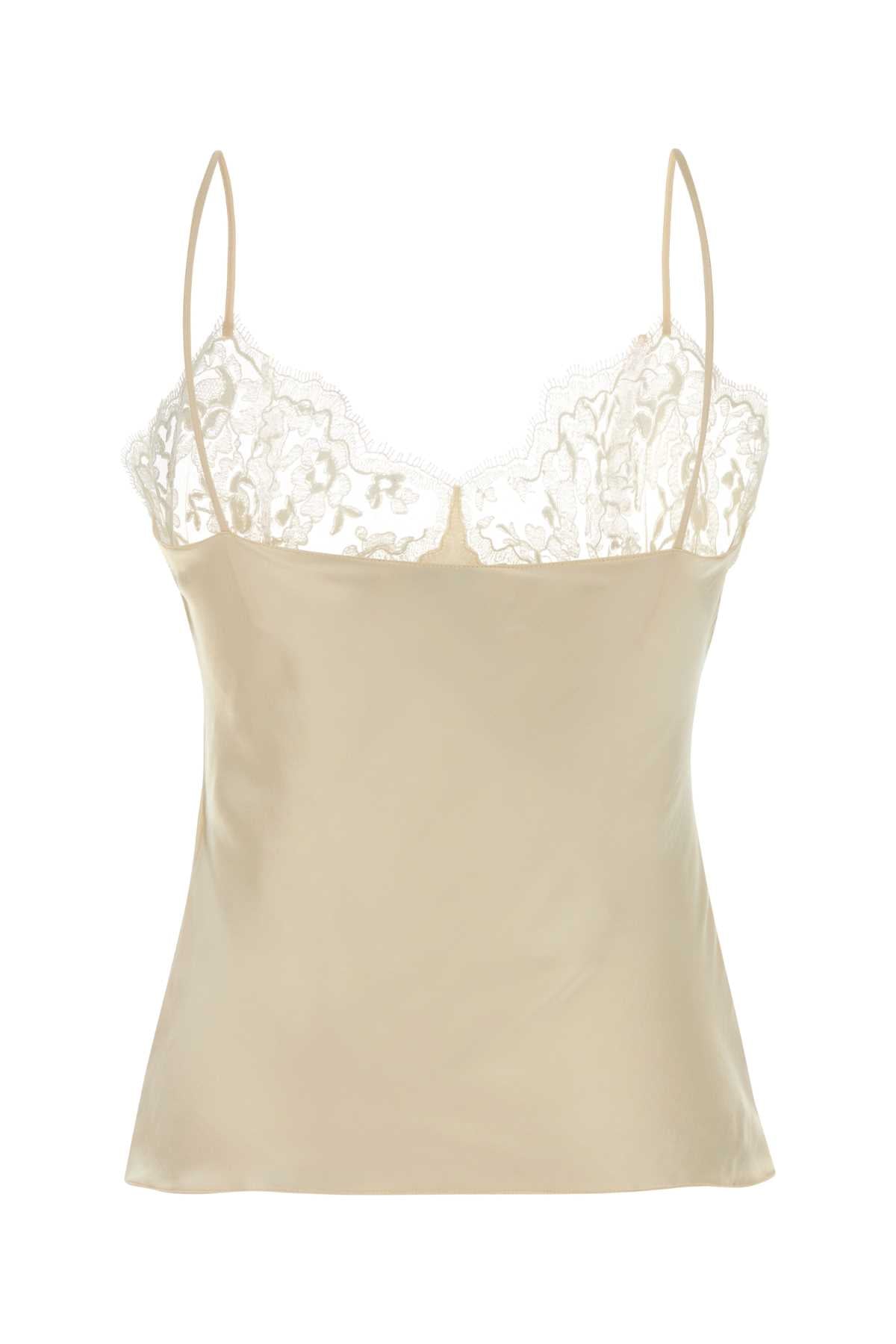 Cream Silk Tank Top Edenwhite Exterior: Maglie