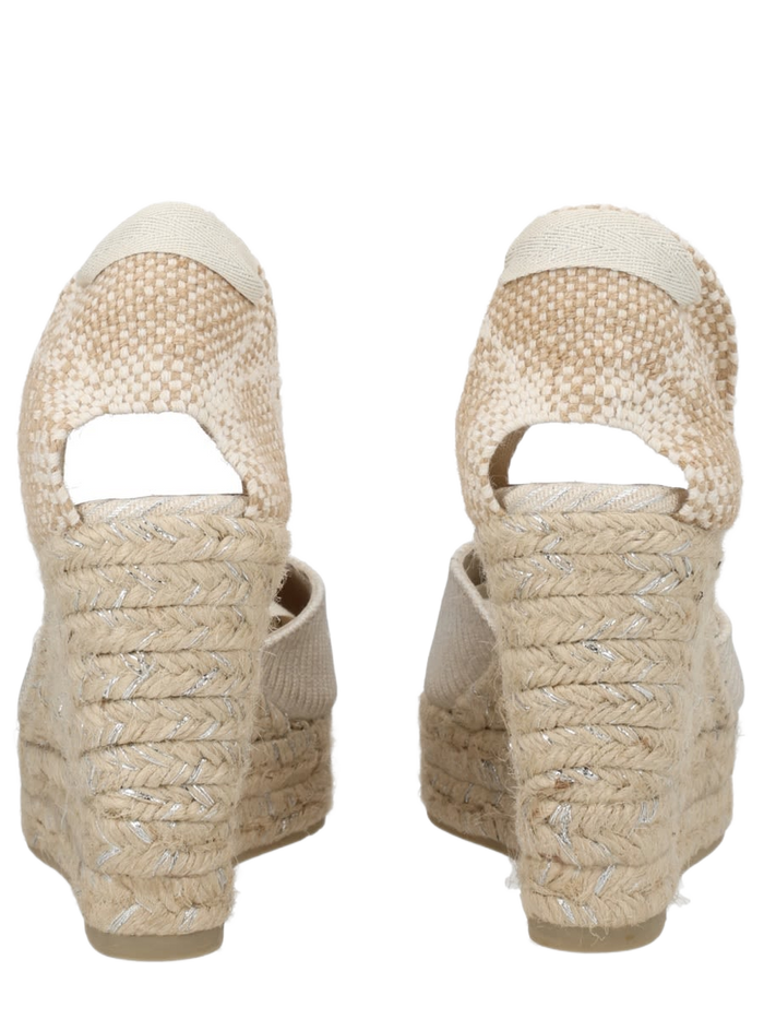 Espadrille Joyce Silver Cotton Wedges