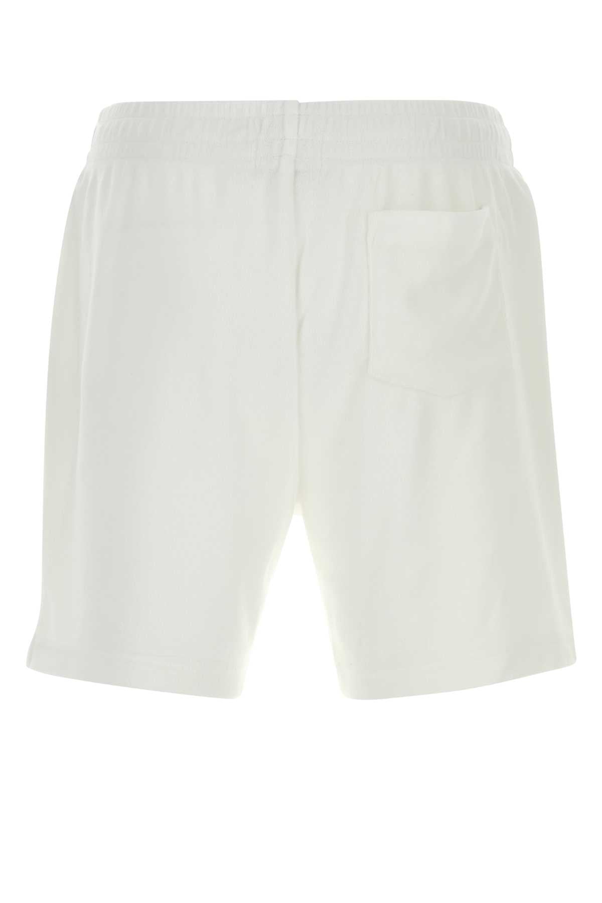 White Terry Fabric Bermuda Shorts Exterior: Cotton Polyester