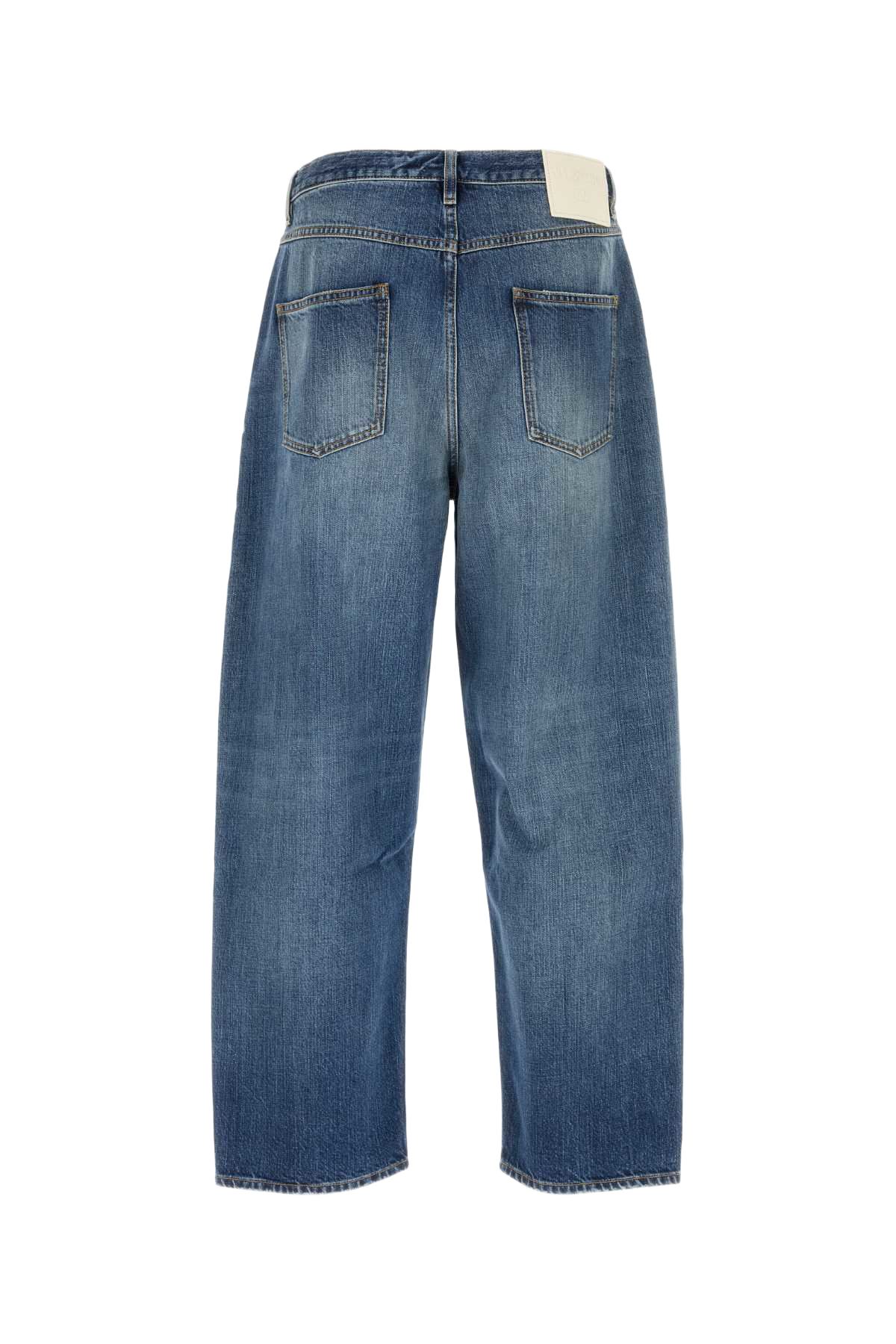 Denim Wide-Leg Jeans Mediumbluedenim Exterior: Cotton