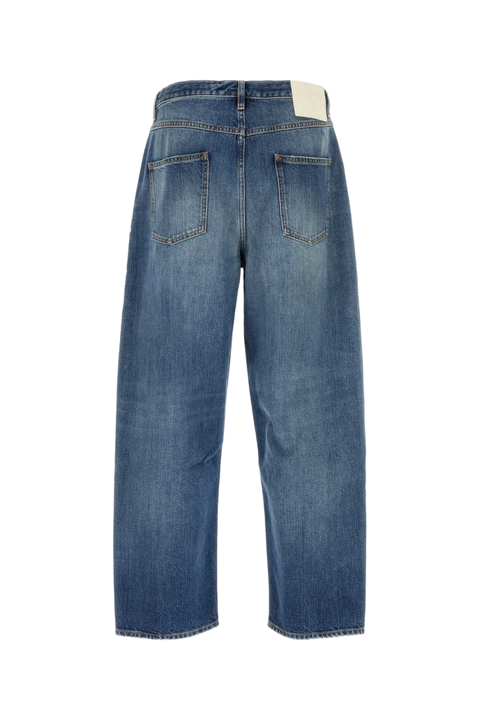 Denim Wide-Leg Jeans Mediumbluedenim Exterior: Cotton