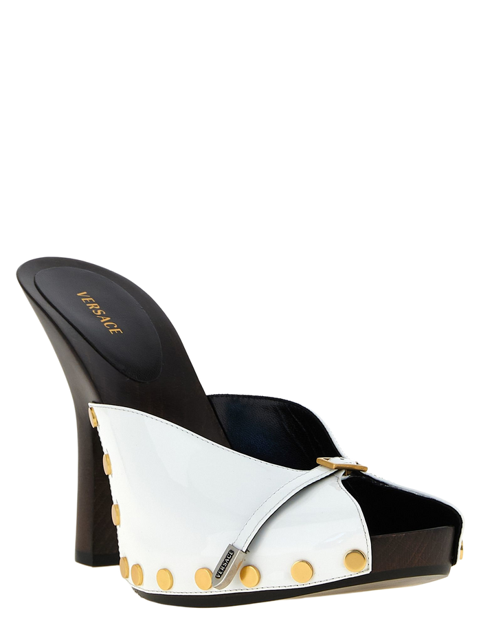 Sassi Clogs White/black Calfskin Leather (bos Taurus) Pumps