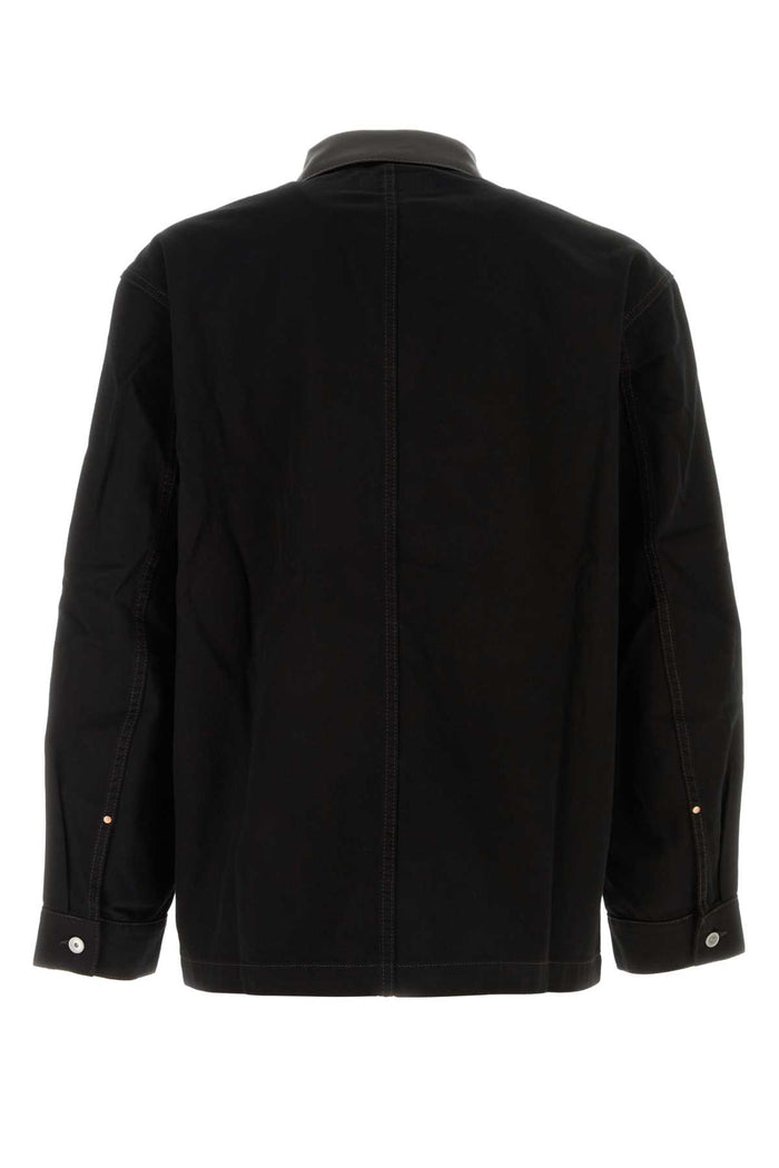 Black Denim Shirt Exterior: Cotton Giacche E Gilet