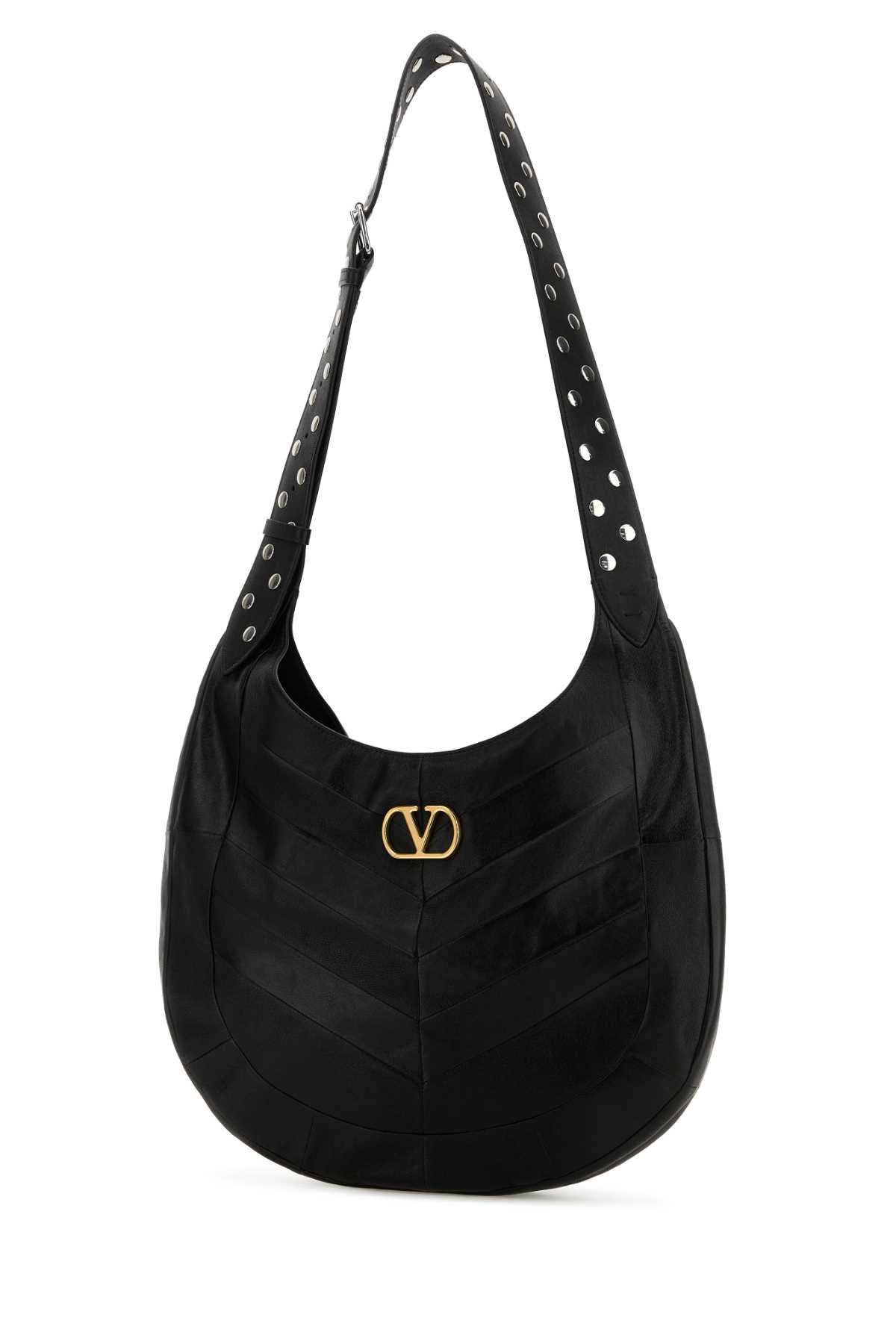Black Leather Vlogo Signature Crossbody Bag Nero Borse A Mano