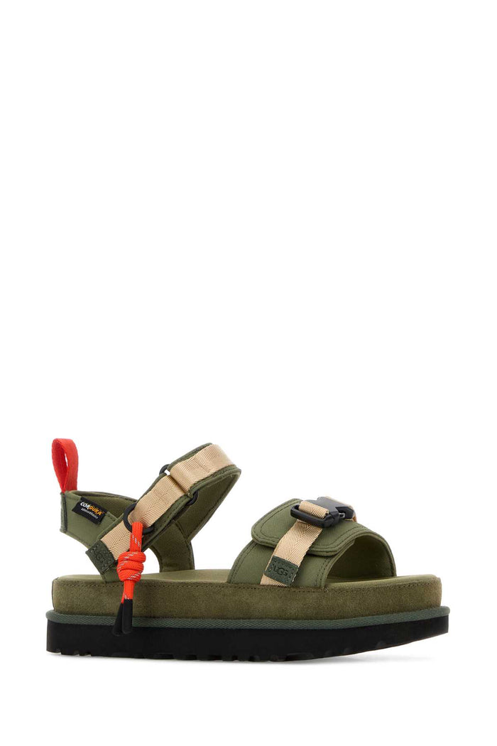 Army Green Fabric Goldenstar Sandals Burntolive Sandali