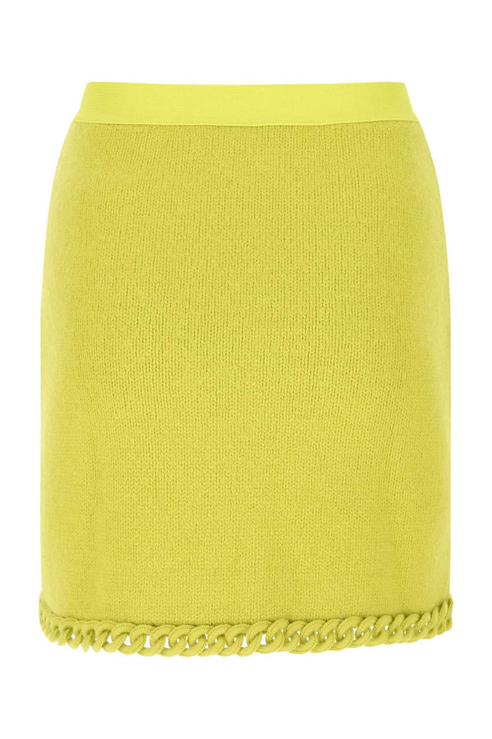 Acid Green Wool Mini Skirt 7275 Exterior: Gonne