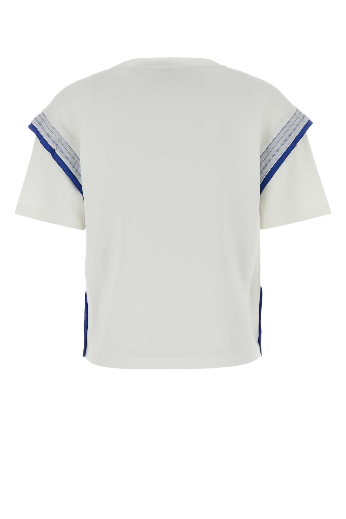 White Cotton T-Shirt Exterior: Nylon