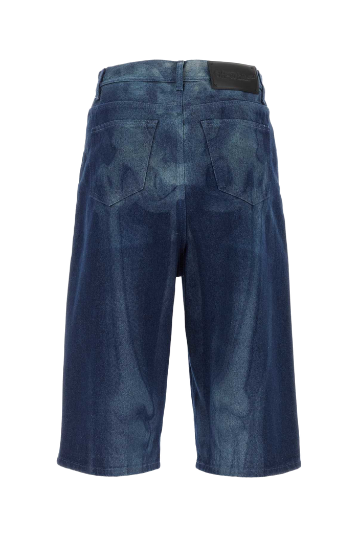 Denim Bermuda Shorts Blue Exterior: Cotton