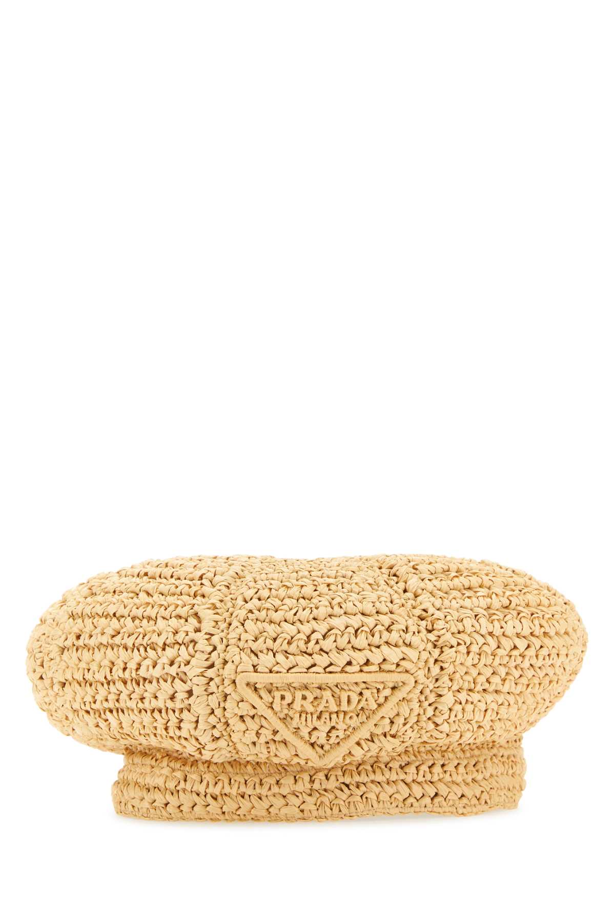 Beige Rafia Baker Boy Hat Naturale Exterior: Viscose Cappelli E Fasce Per Capelli