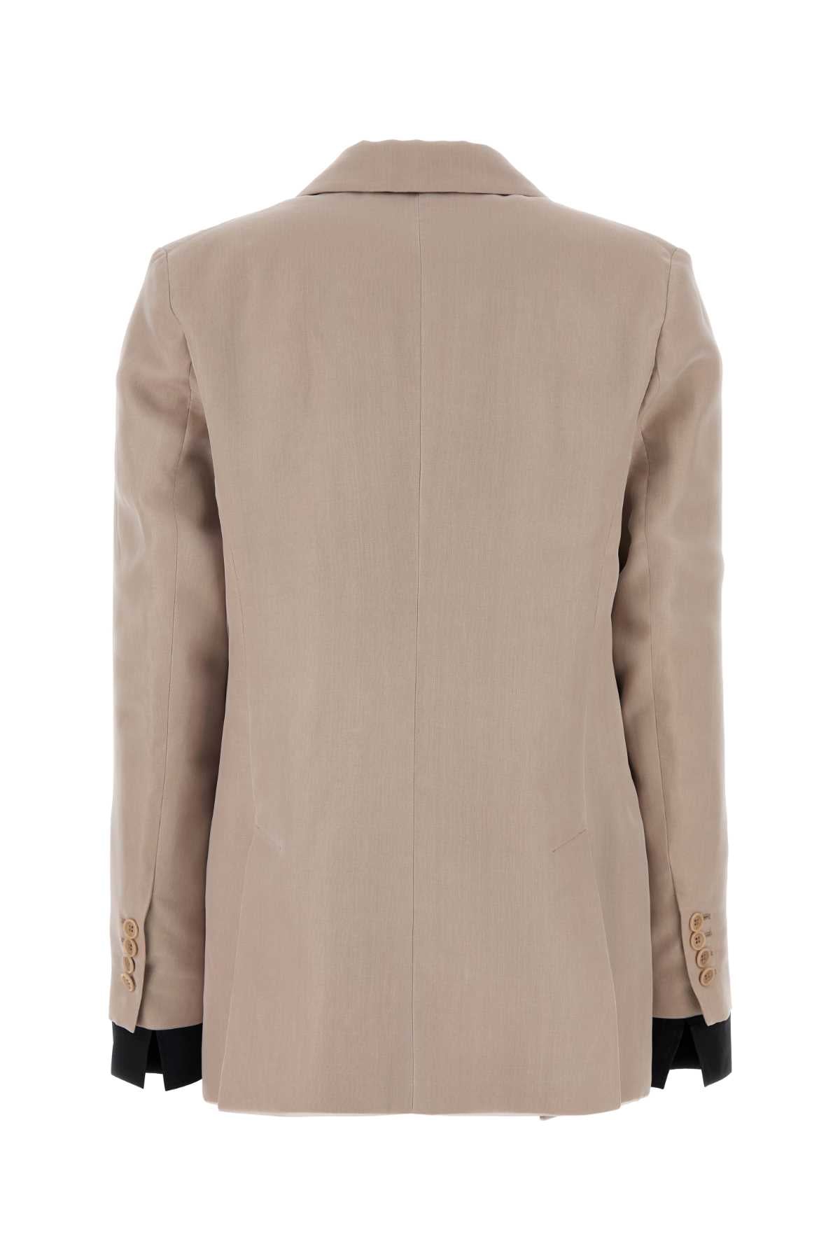 Pink Silk Feltro Blazer Sabbia Giacche E Gilet