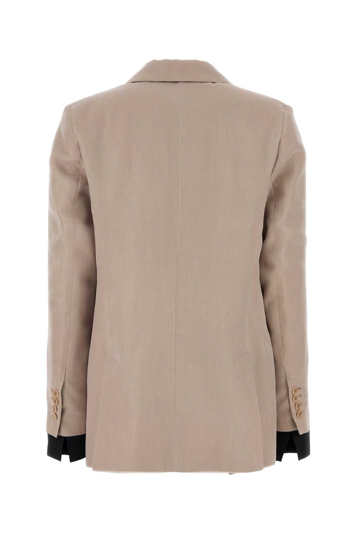 Pink Silk Feltro Blazer Sabbia Giacche E Gilet
