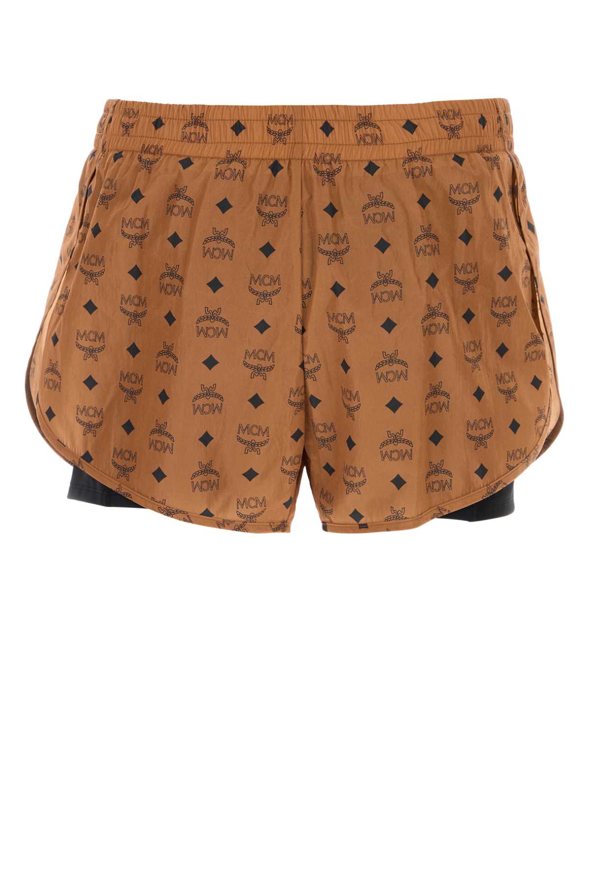 Printed Nylon Shorts Cognac Bermuda