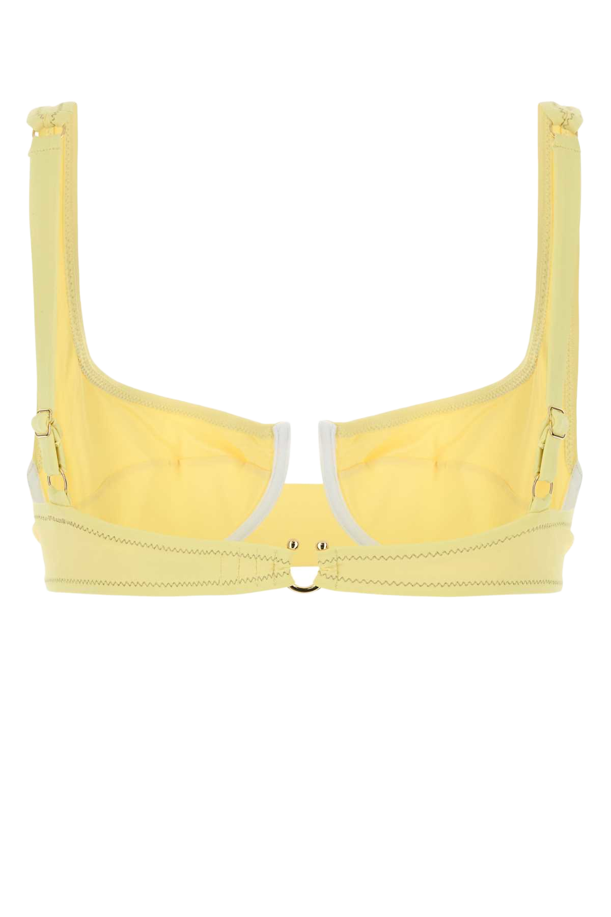 Pastel Yellow Stretch Nylon Brigitte Bikini Top Pastelyellowlycra Costumi Da Bagno