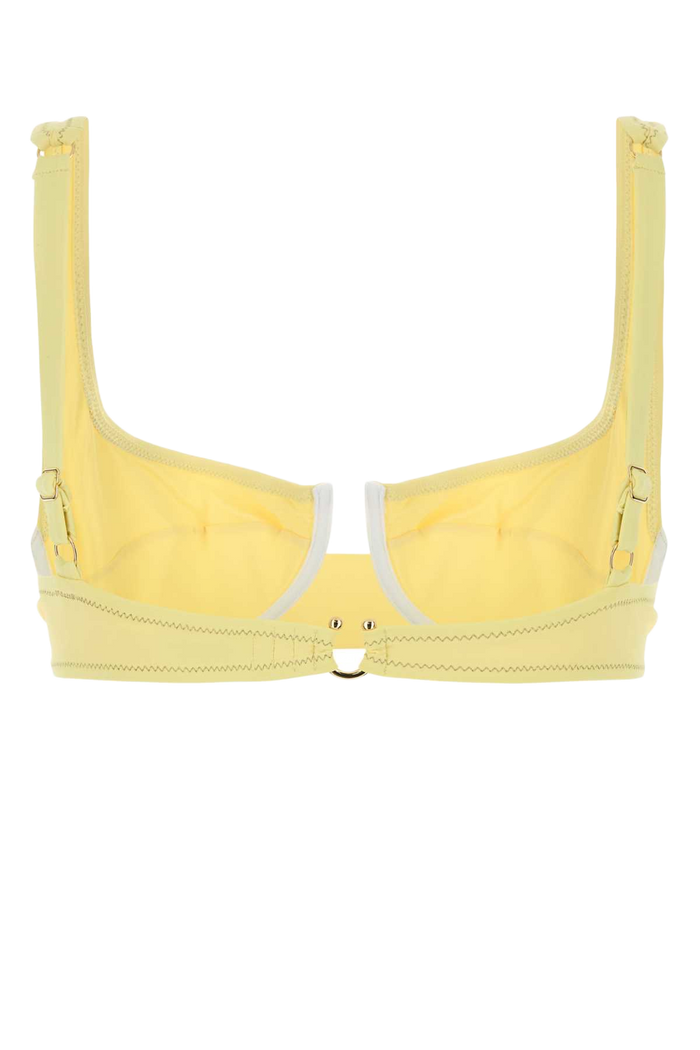 Pastel Yellow Stretch Nylon Brigitte Bikini Top Pastelyellowlycra Costumi Da Bagno