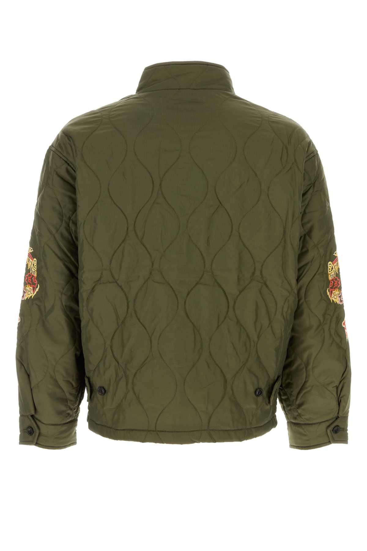 Army Green Nylon Jacket Olive Exterior: Lining: Giubbini