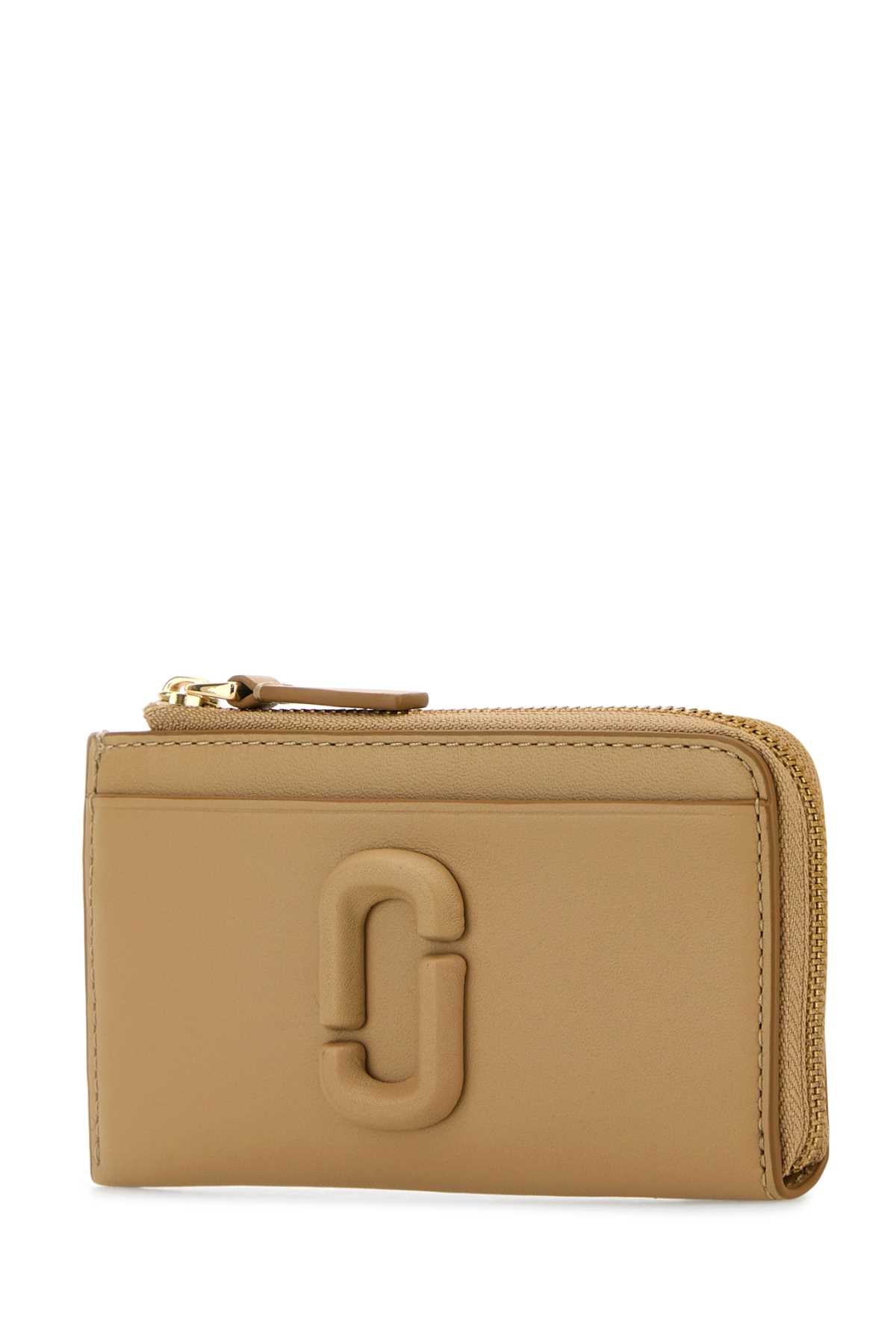 Camel Leather Card Holder Portafogli