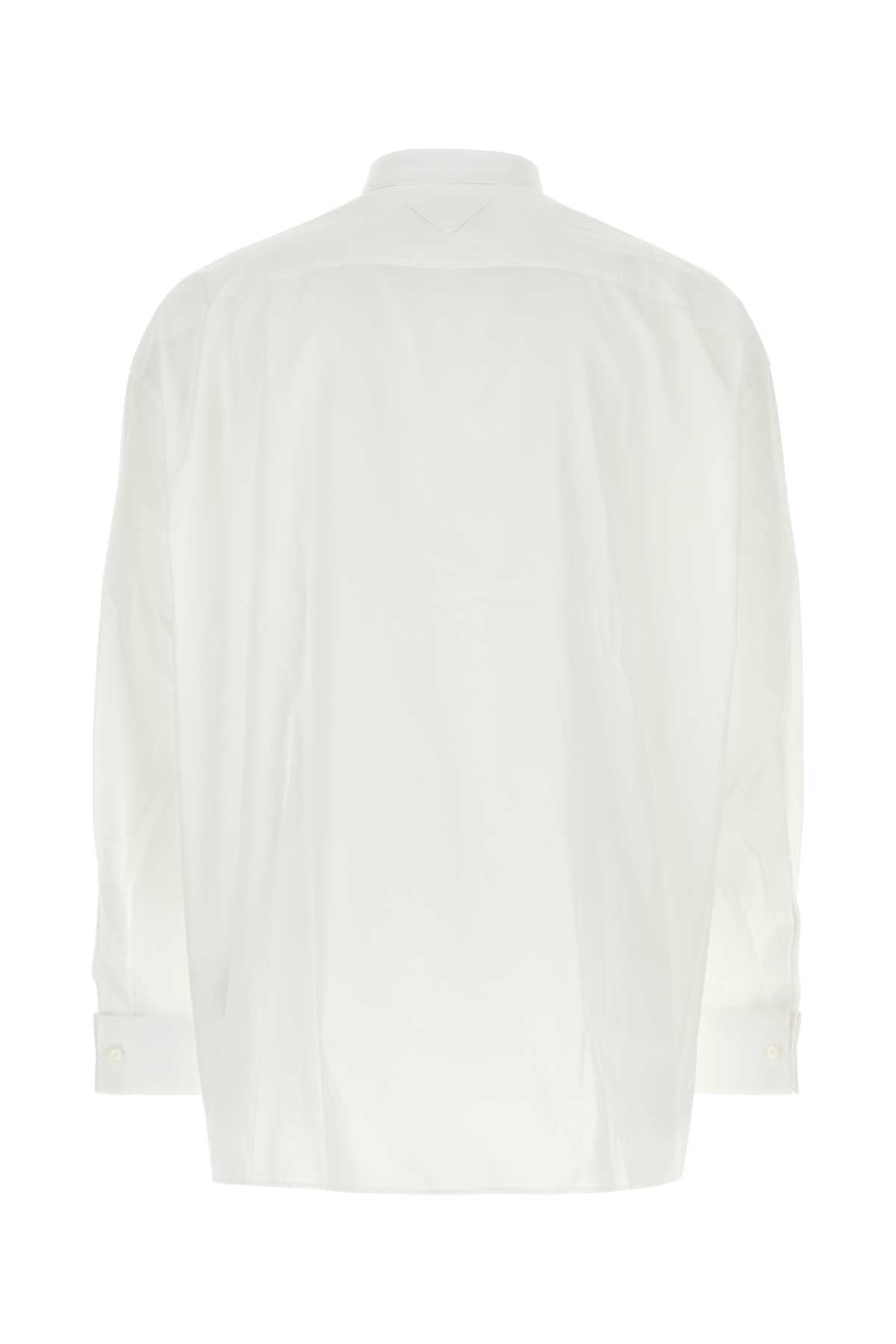 White Poplin Shirt Bianco Exterior: Cotton Camicie