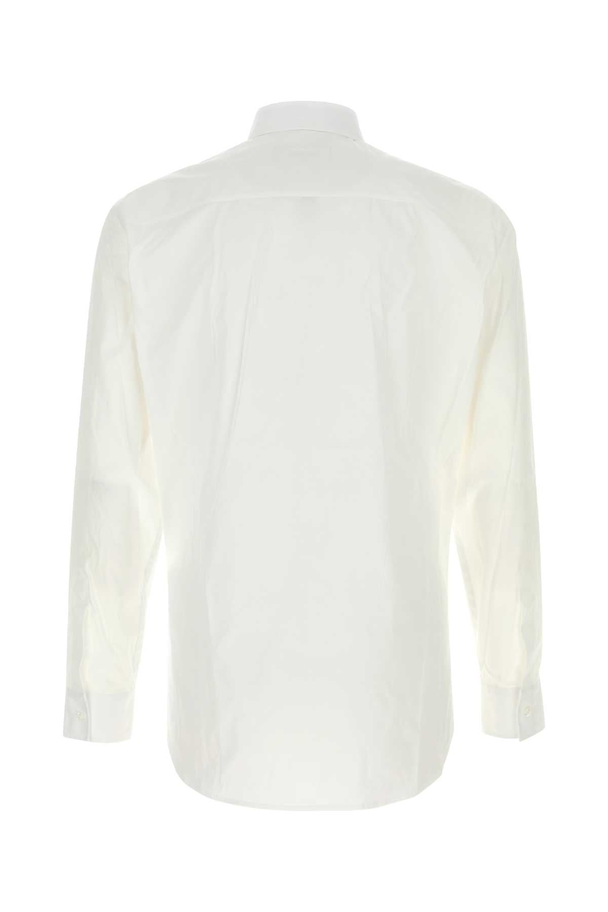 White Stretch Poplin Shirt Exterior: Cotton Elastane Camicie