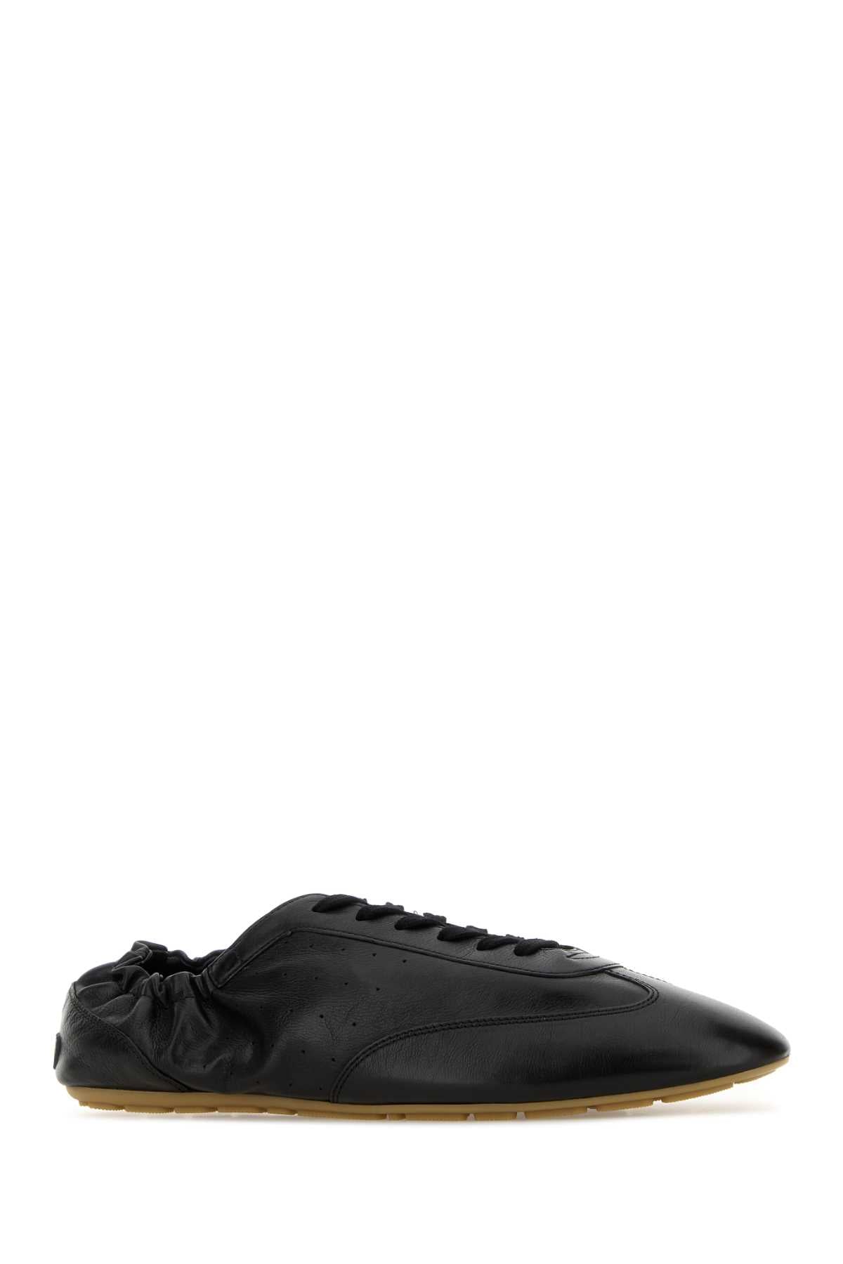 Black Leather Lewis Sneakers Nero