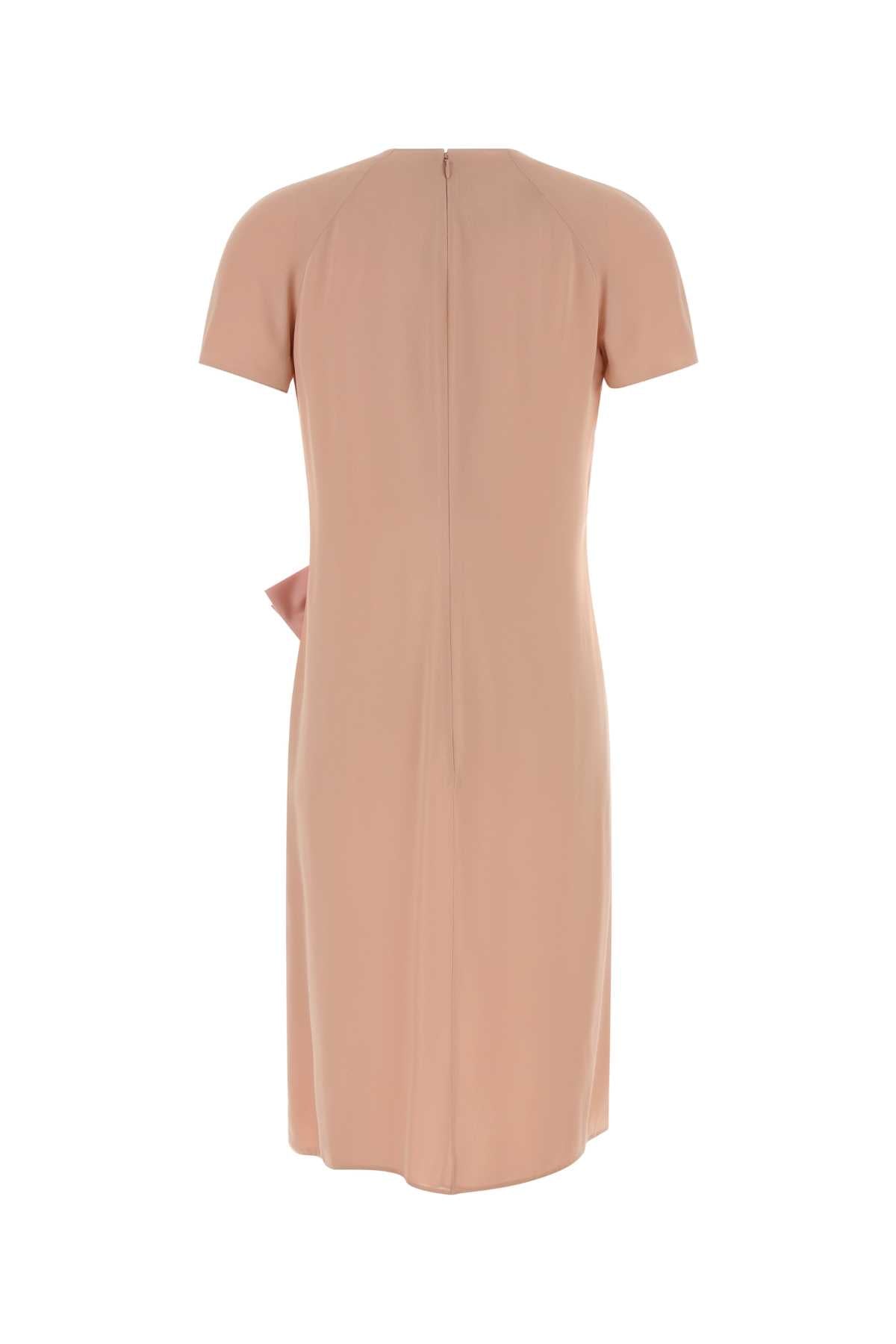 Pink Crepe Dress Rose Silk Abiti