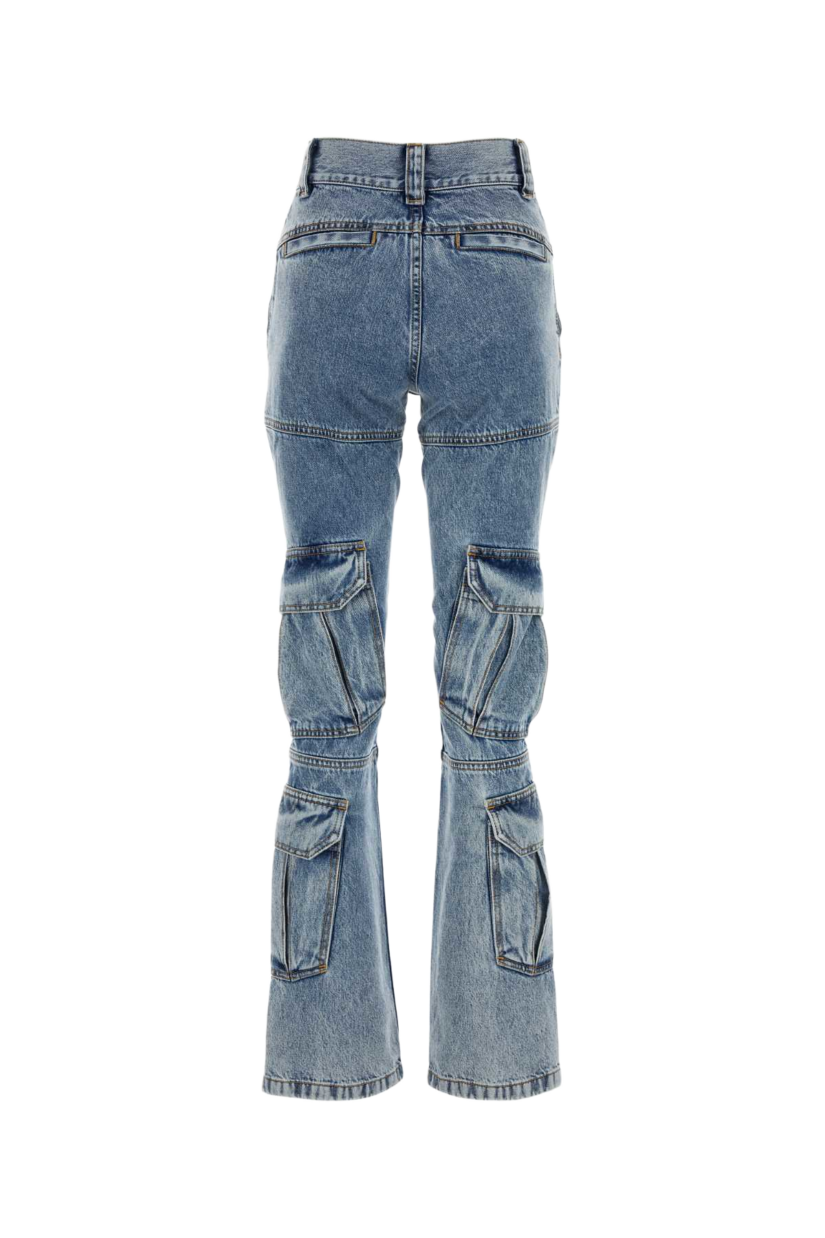Denim Cargo Jeans Lightblue Exterior: Cotton
