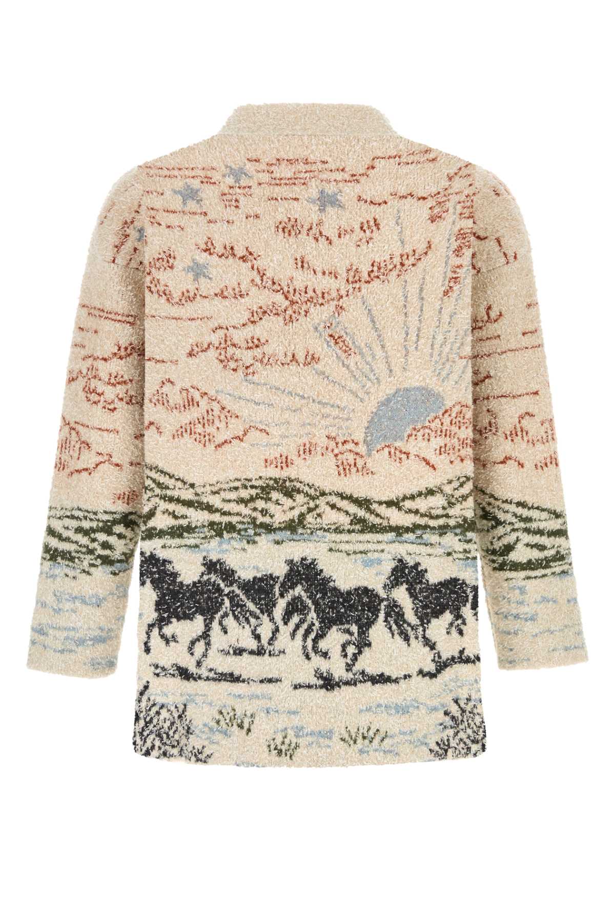 Embroidered Wool Blend Cardigan Ivoryolive Maglieria