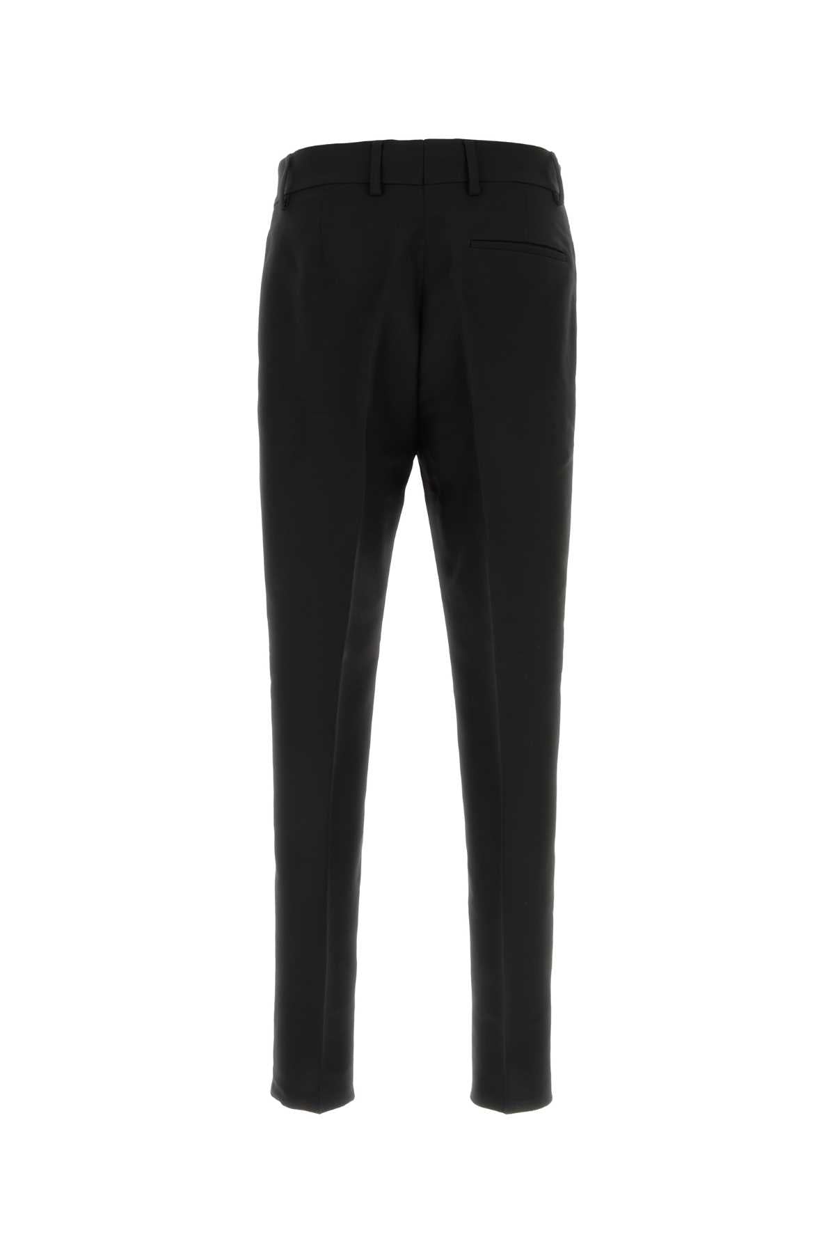 Black Viscose Blend Pant Nero Exterior: Virgin Wool Pantaloni
