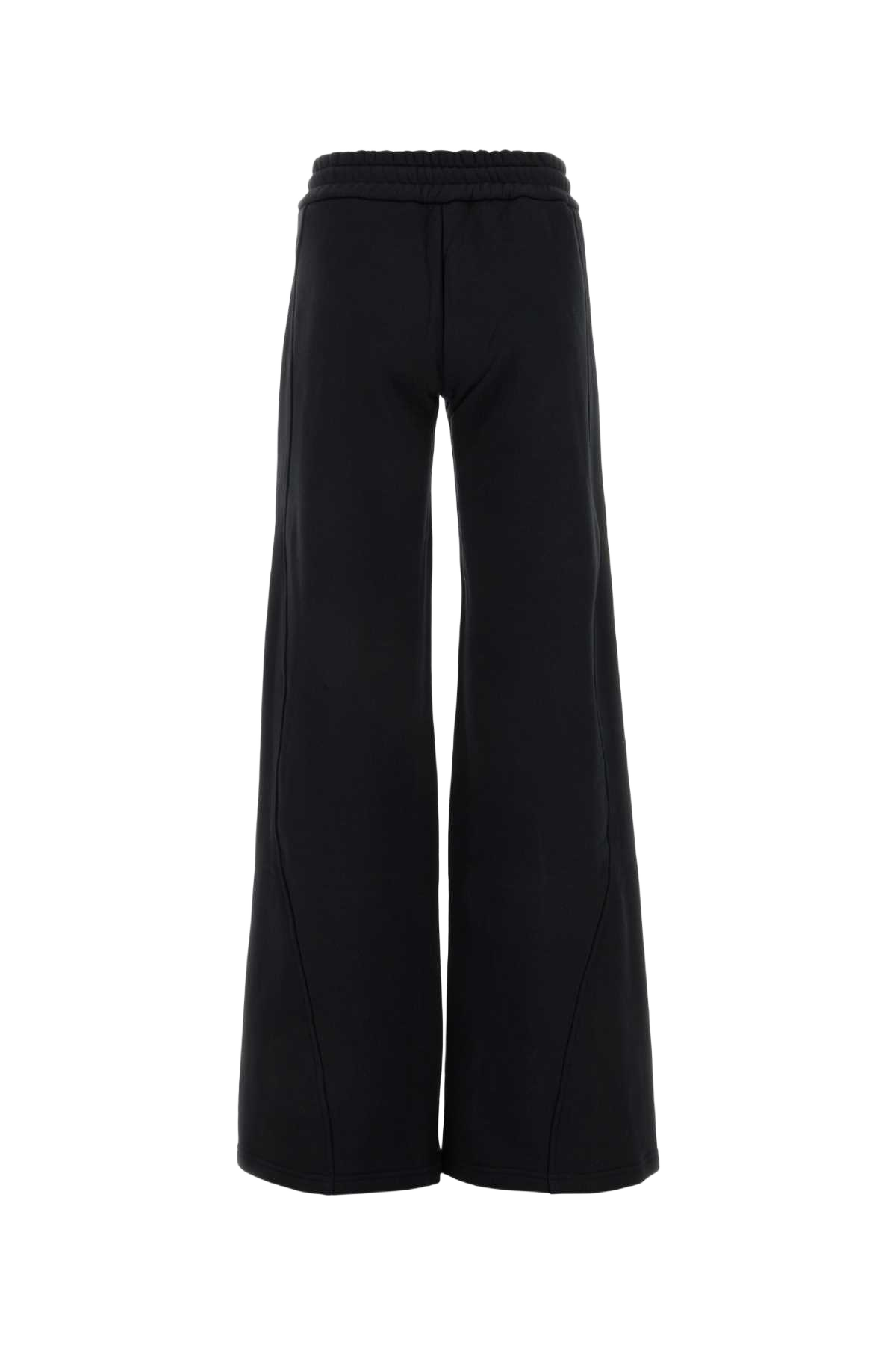 Black Cotton Joggers Nocolor Exterior: Pantaloni