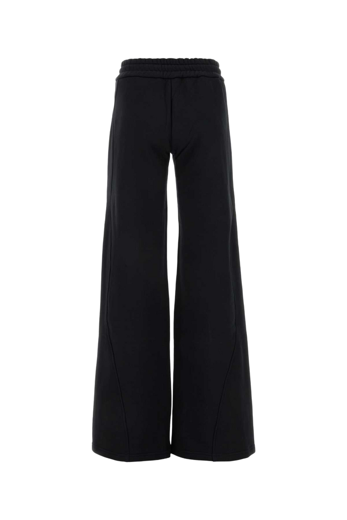 Black Cotton Joggers Nocolor Exterior: Pantaloni