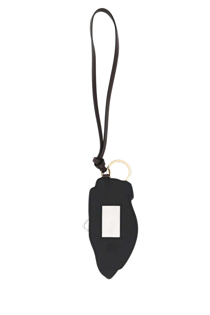 Multicolor Leather Keyring Cognacbianco Vitello Portachiavi