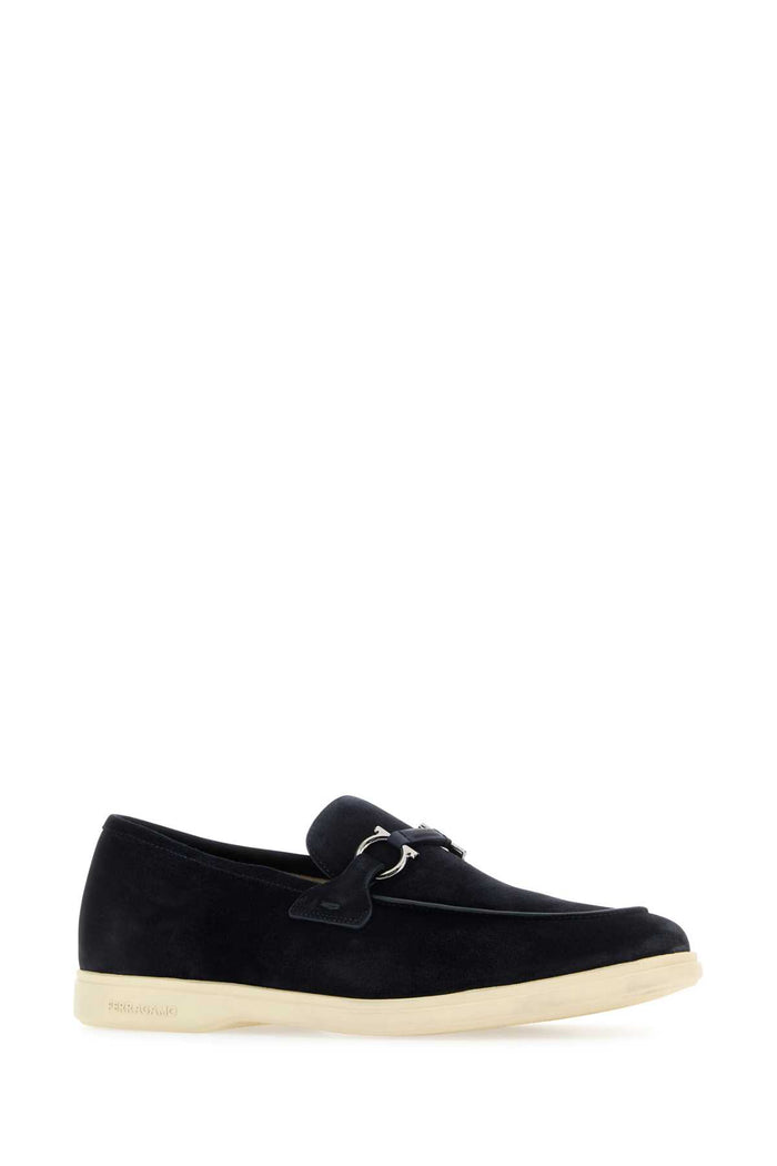 Navy Blue Suede Cosimo Loafers Midnightmidnightnaturale Mocassini