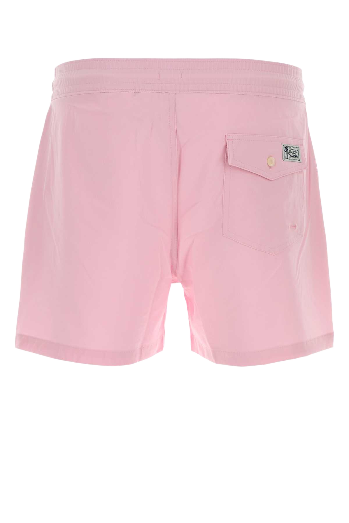 Pink Stretch Polyester Swimming Shorts Carmelpinkaustinblue Costumi Da Bagno