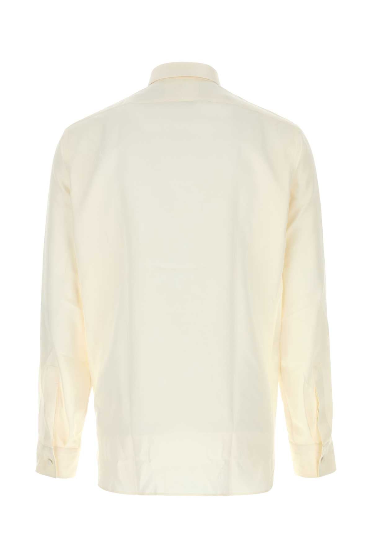 Ivory Twill Shirt Chalk Silk Camicie