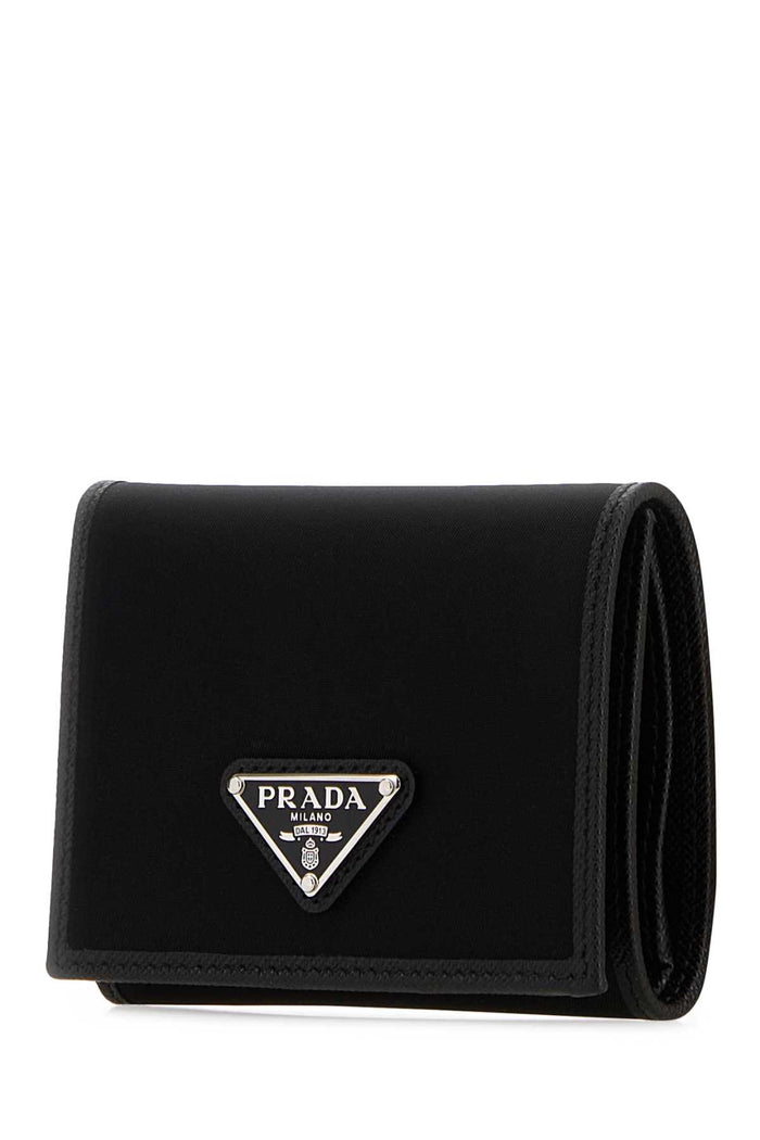 Black Fabric Wallet Nero Portafogli
