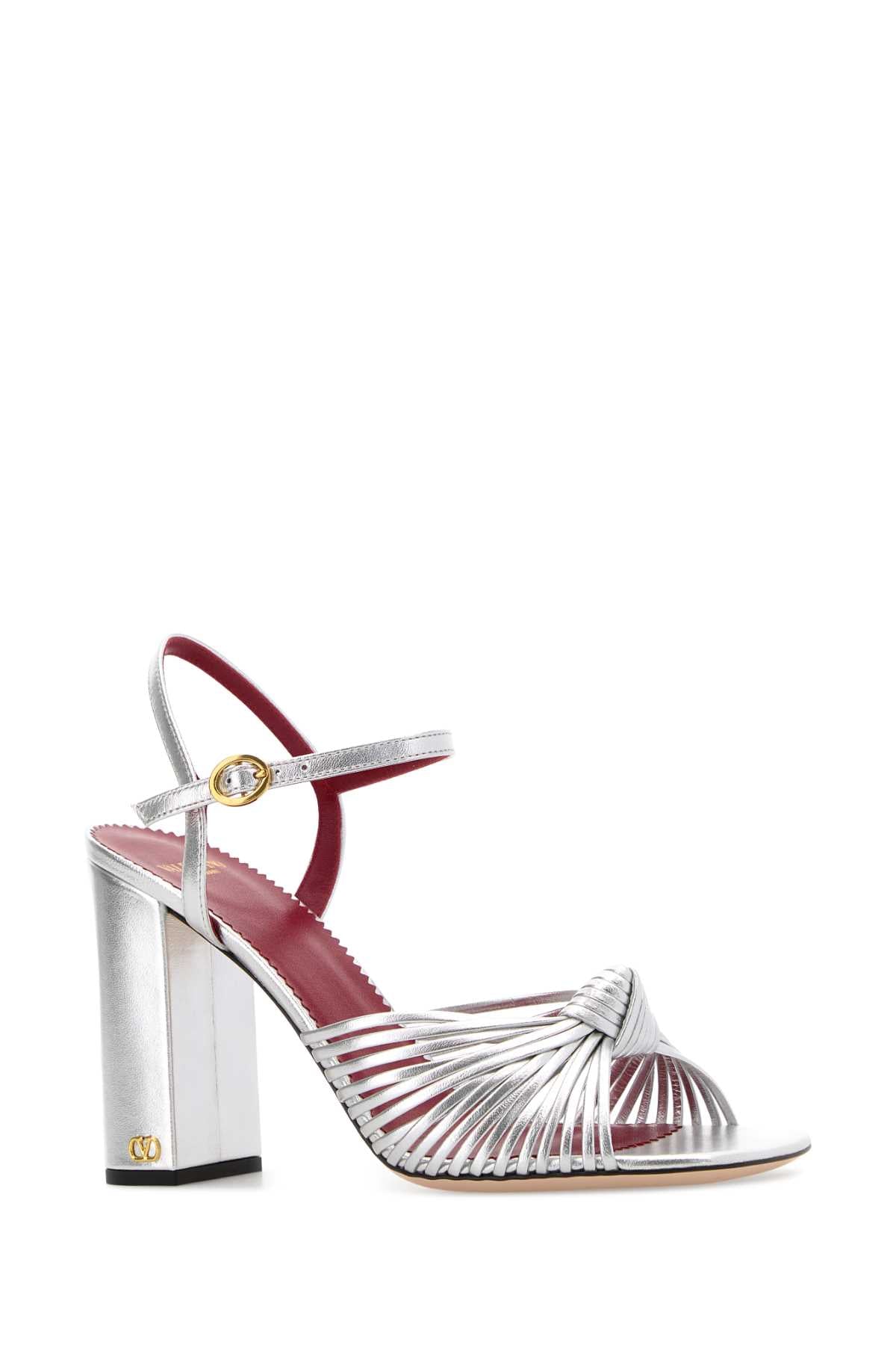 Silver Leather Annet Sandals Argento Sandali