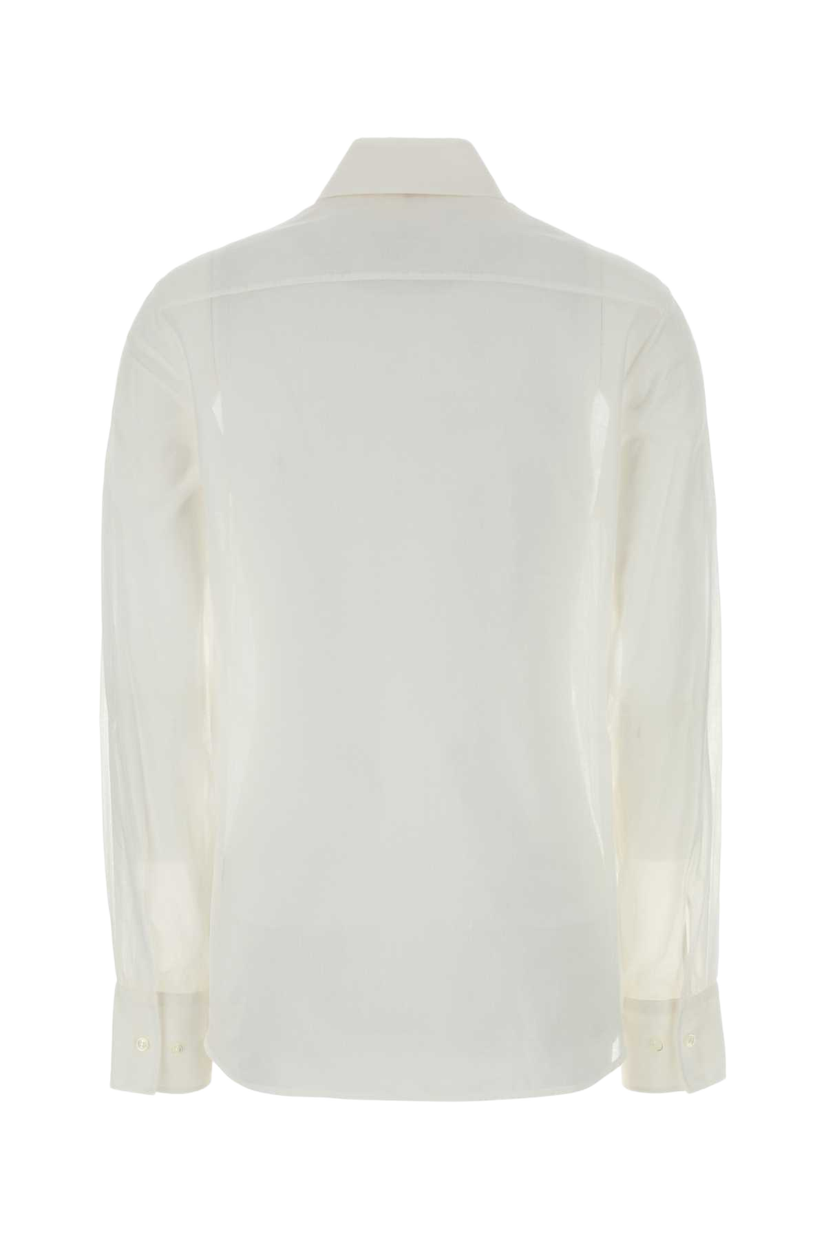 White Cotton Shirt Bianco Exterior: Camicie