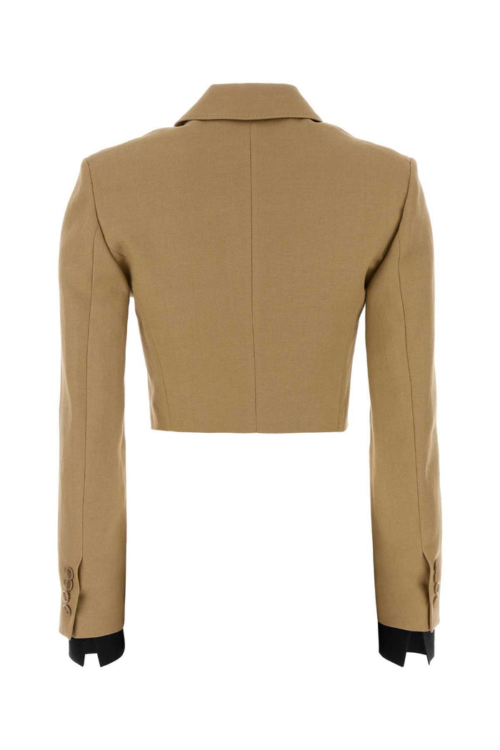 Beige Linen Buono Blazer Sabbia Giacche E Gilet