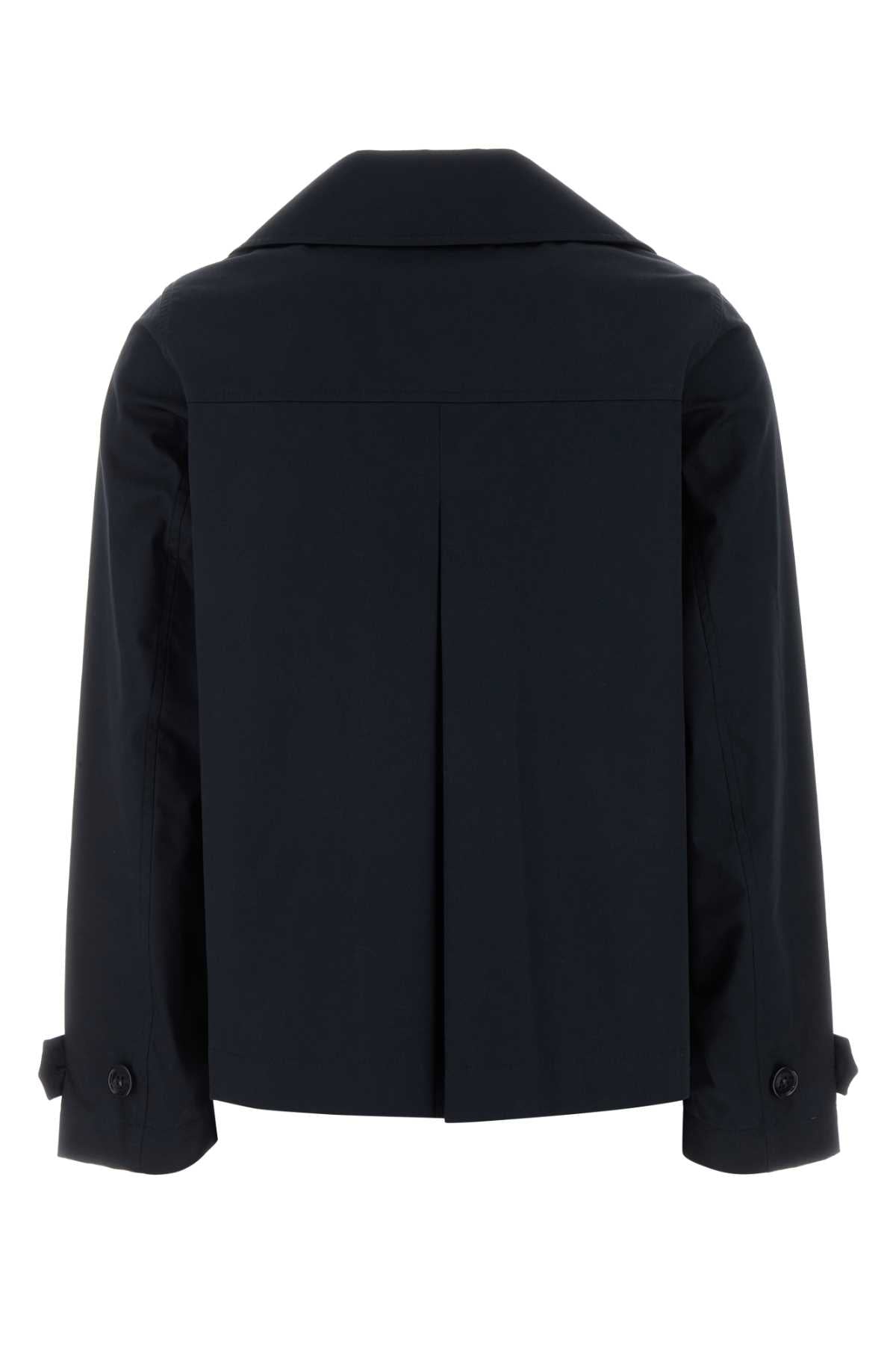 Midnight Blue Cotton Trench Coat Meltonblue Exterior