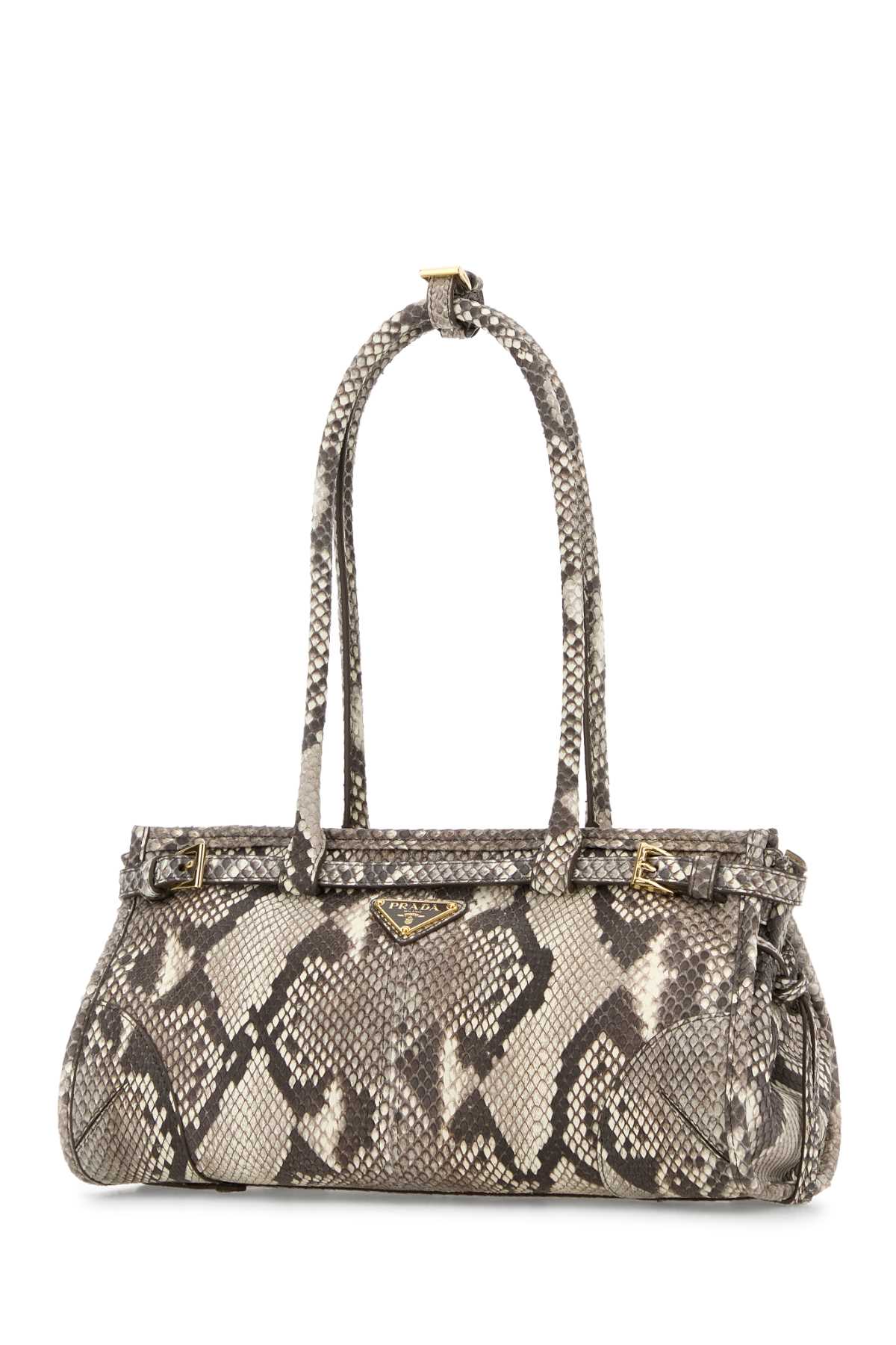 Python Leather Medium Bonnie Shoulder Bag Roccia Borse A Mano
