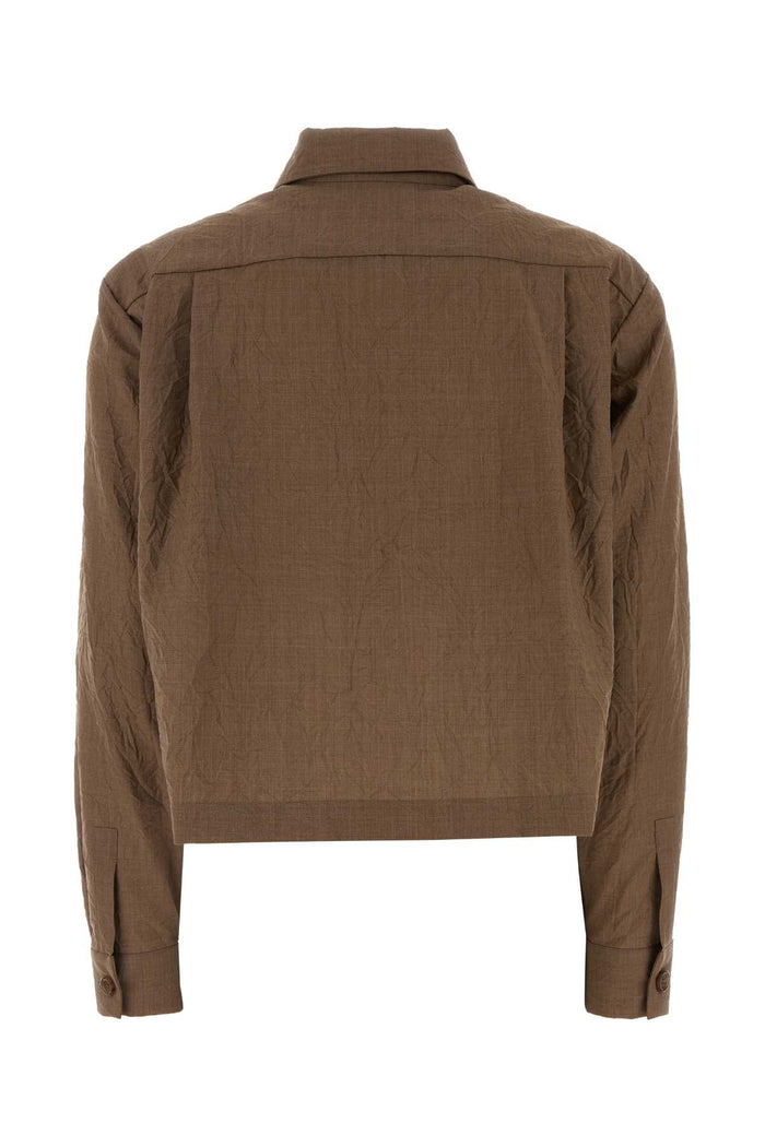 Biscuit Wool Ricordo Shirt Nocciola Exterior: Virgin Camicie
