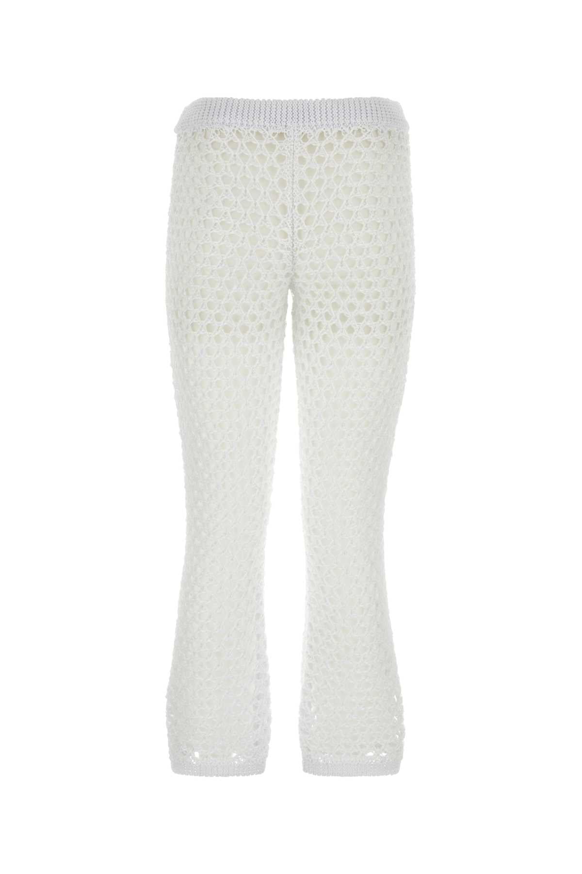 White Mesh Valentino Garavani Escape Pant Bianco Pantaloni