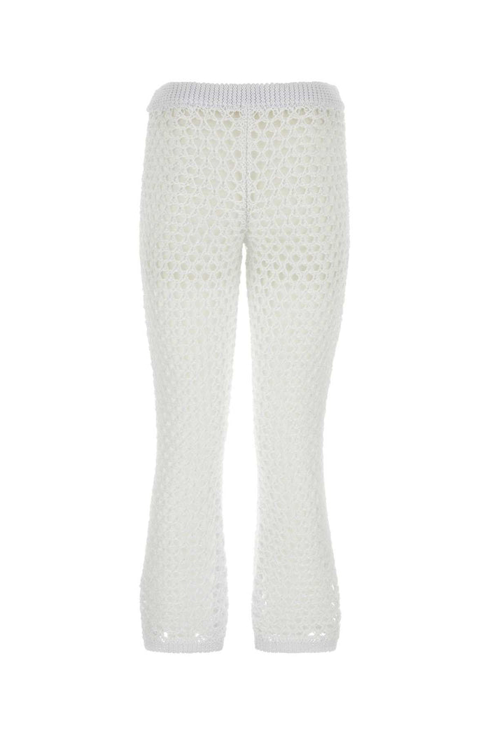 White Mesh Valentino Garavani Escape Pant Bianco Pantaloni