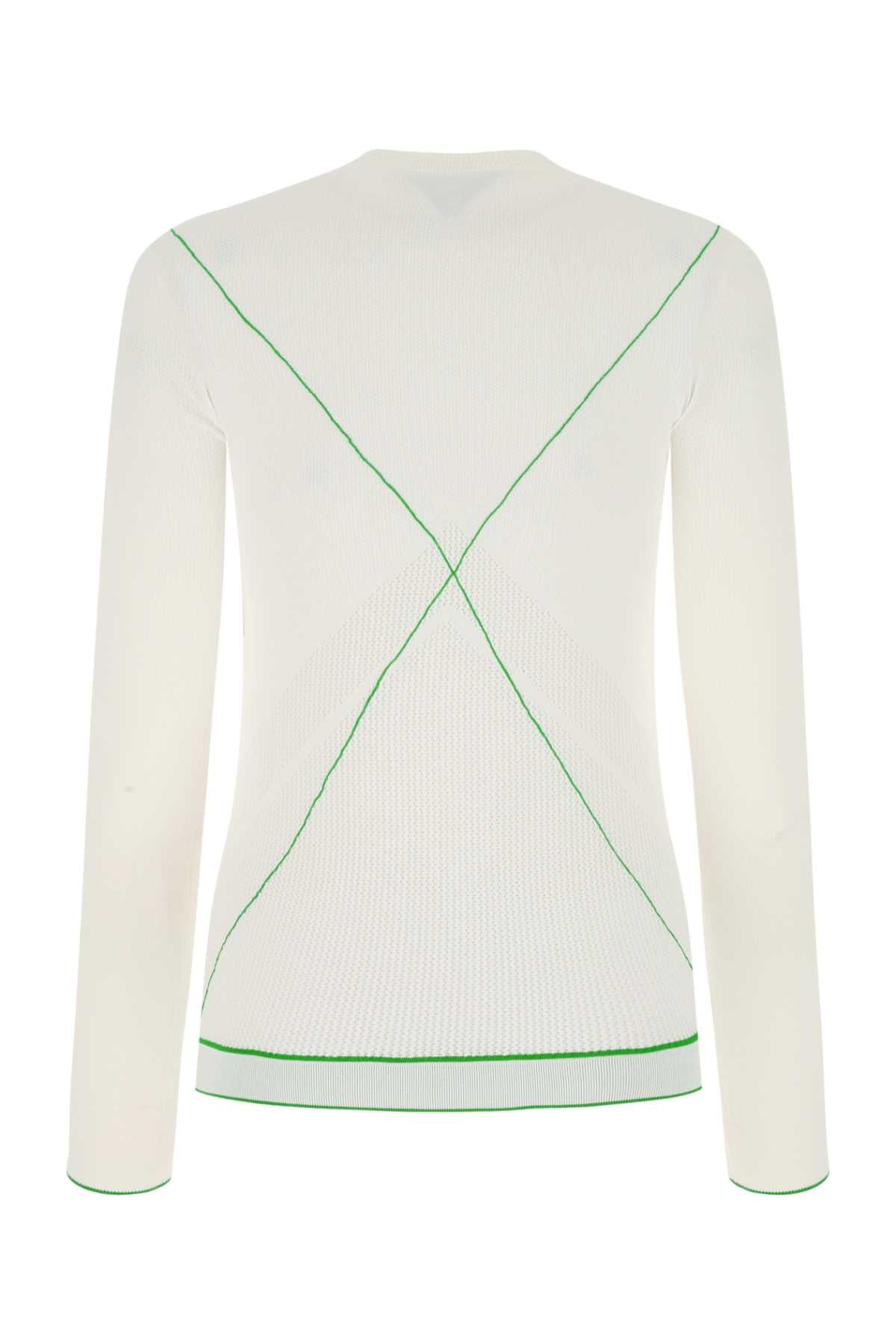 White Viscose Blend Sweater 9000 Exterior: Polyester Maglieria
