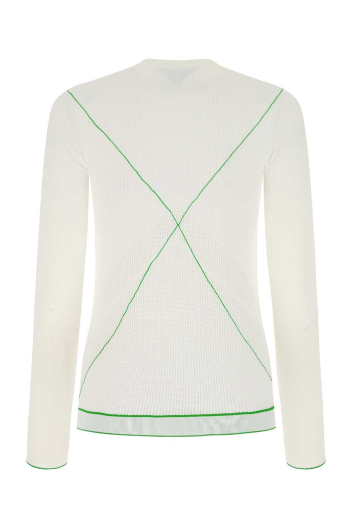 White Viscose Blend Sweater 9000 Exterior: Polyester Maglieria