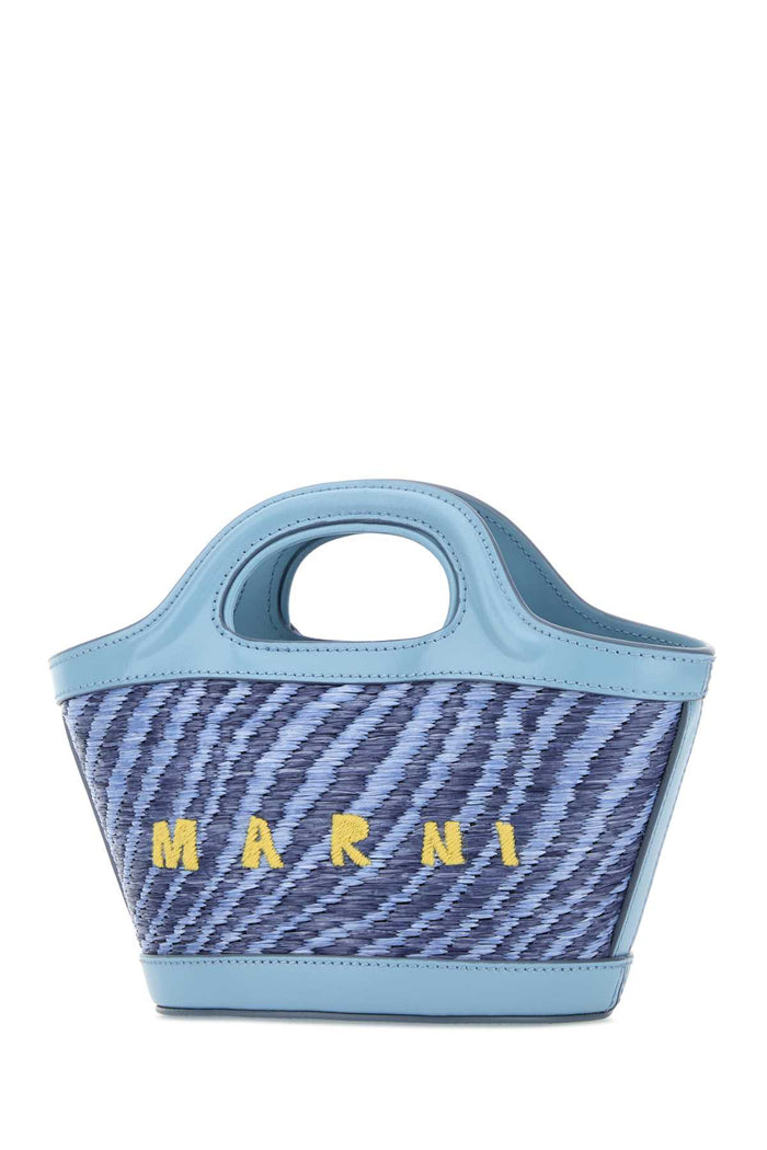 Two-Tone Rafia Mini Tropicalia Handbag Vivid Blu Borse A Mano
