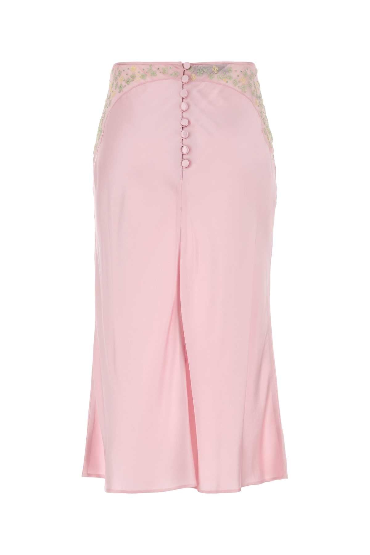 Pink Satin Skirt Rosa Exterior: Silk Gonne